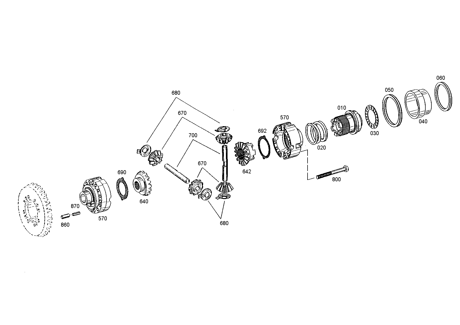 drawing for JOHN DEERE T163810 - AXLE BEVEL GEAR (figure 2)