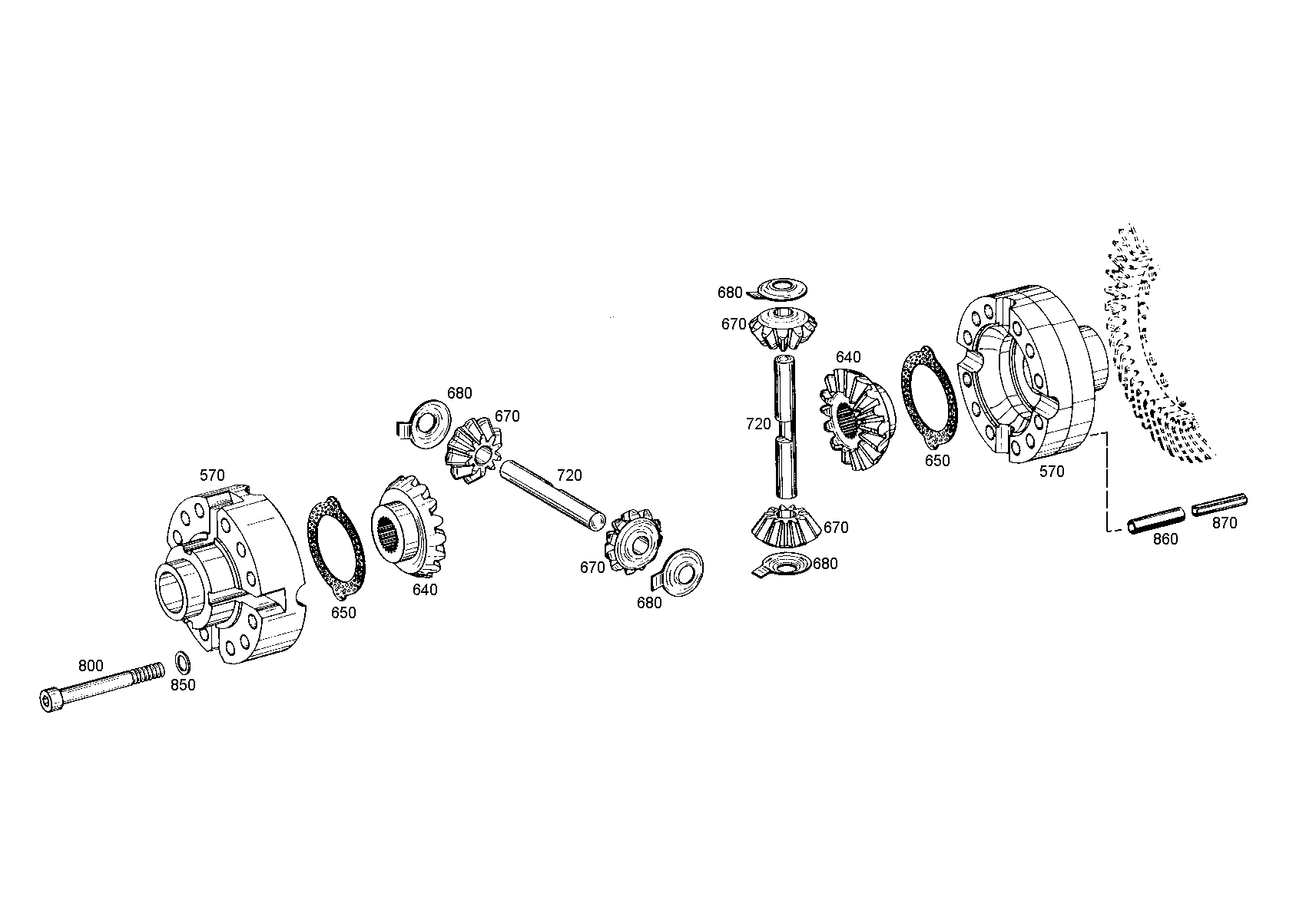 drawing for MAFI Transport-Systeme GmbH 029257 - AXLE BEVEL GEAR (figure 1)