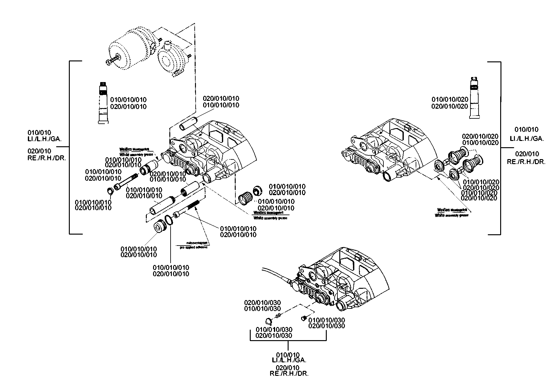 drawing for MAN 36.50804-6040 - BRAKE CALIPER (figure 1)