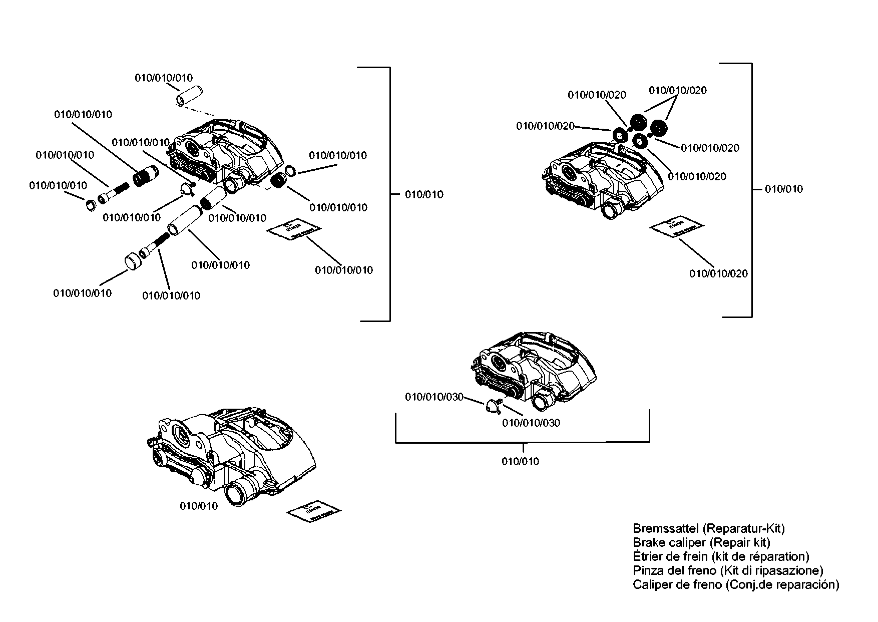 drawing for MAN 36.50804-6041 - BRAKE CALIPER (figure 1)