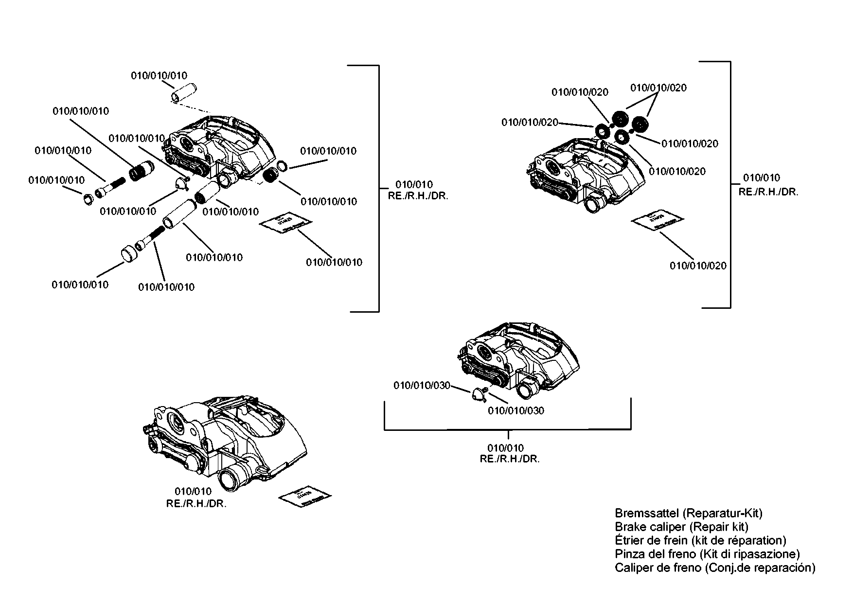 drawing for MAN 36.50804-6041 - BRAKE CALIPER (figure 4)