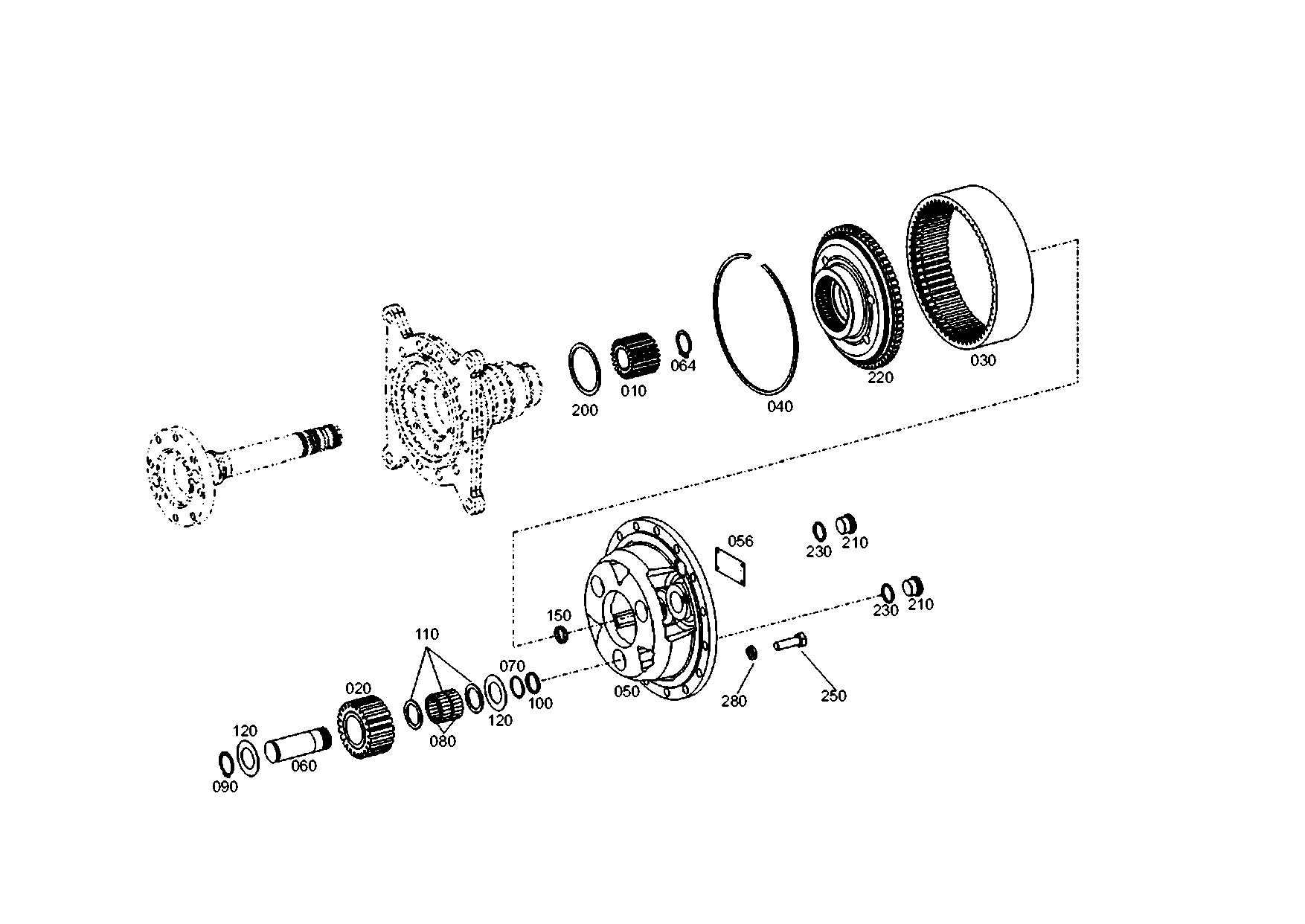 drawing for BOMAG 05585376 - PLANET SHAFT (figure 1)