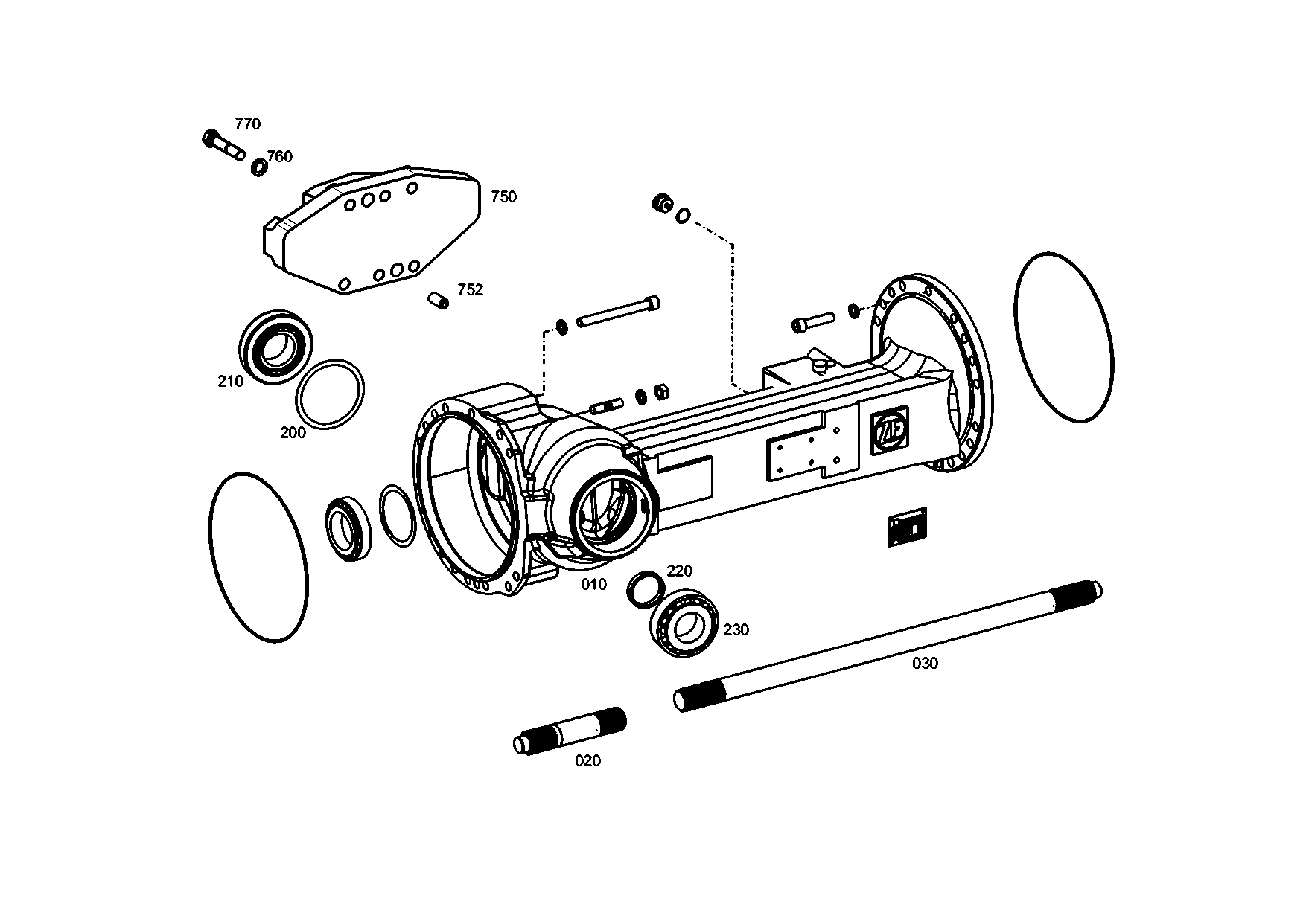 drawing for EVOBUS A0003571801 - STUB SHAFT (figure 1)