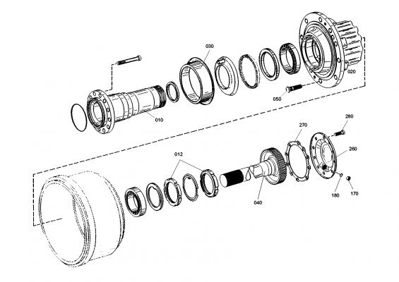 drawing for NOVABUS 14007913 - FLANGE SHAFT (figure 1)