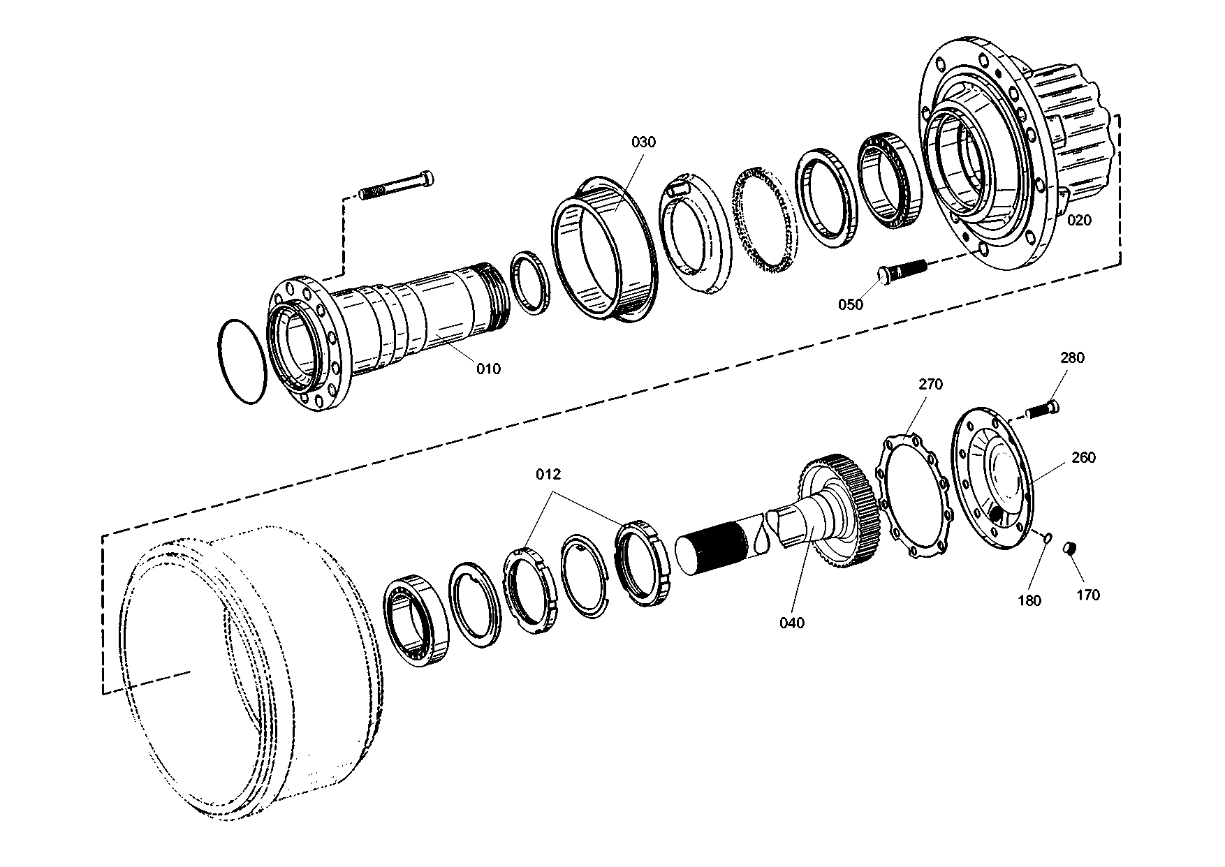 drawing for EVOBUS 89130240484 - FLANGE SHAFT (figure 1)