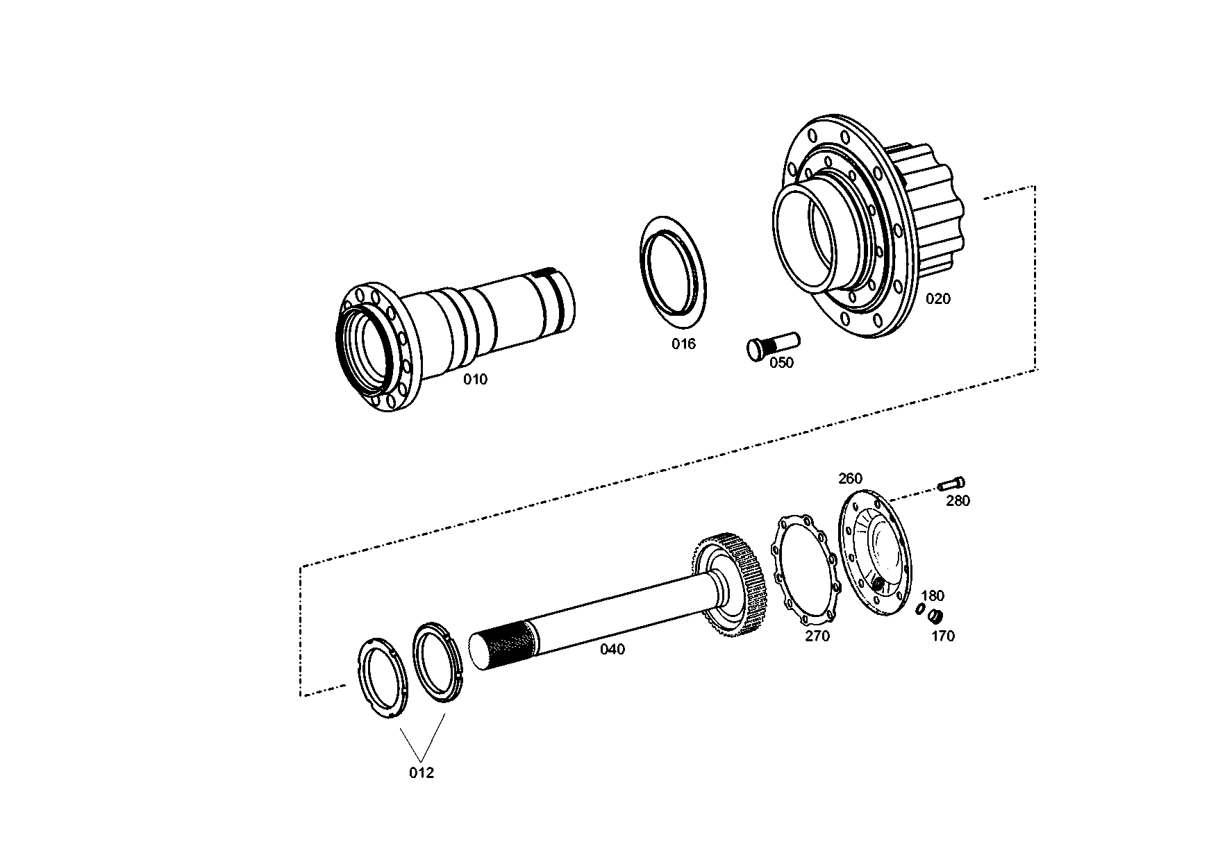 drawing for NOVABUS 14007913 - FLANGE SHAFT (figure 2)