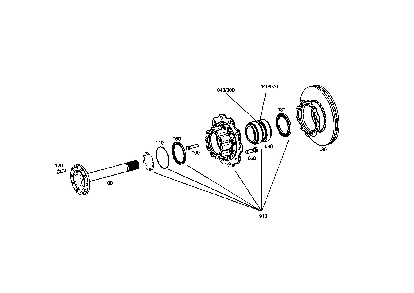 drawing for EVOBUS A0003531335 - FLANGE SHAFT (figure 4)