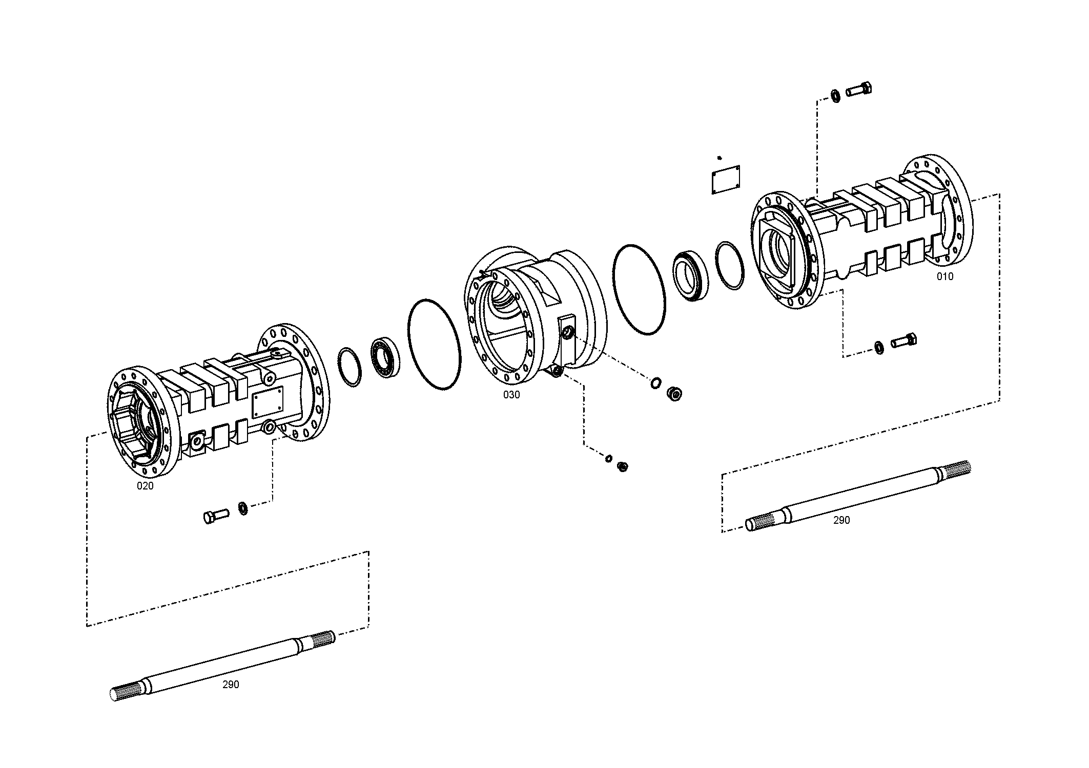 drawing for HAMM AG 01288539 - AXLE CASING (figure 1)