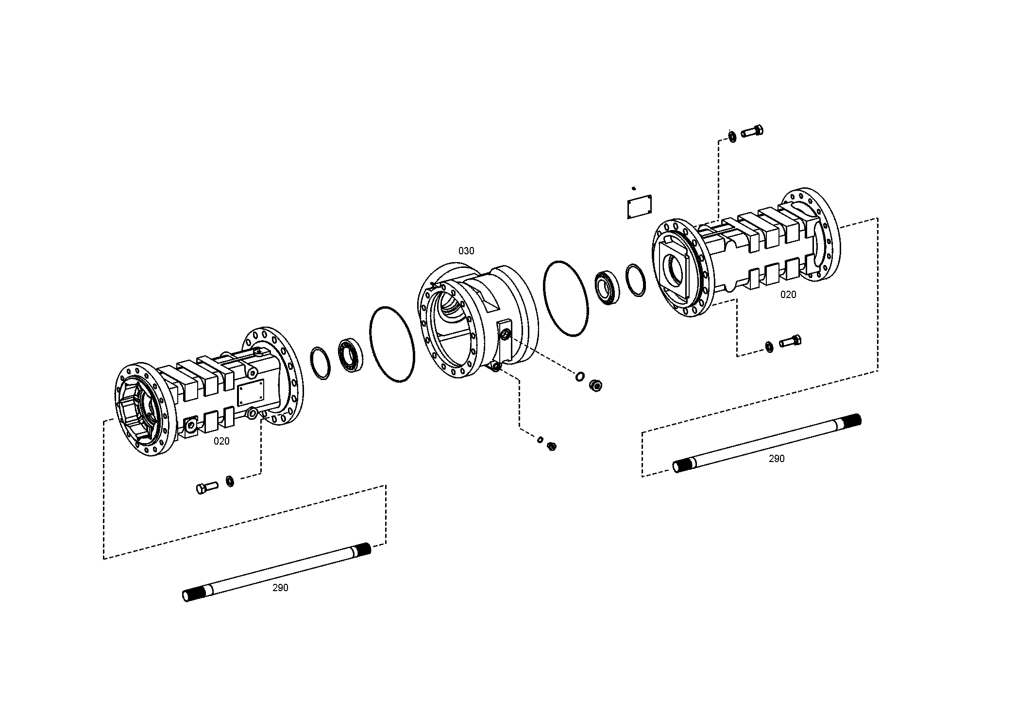 drawing for HAMM AG 01288539 - AXLE CASING (figure 2)