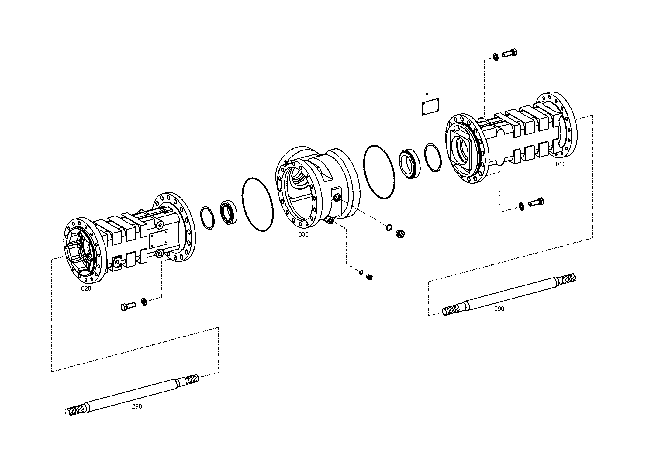 drawing for HAMM AG 01288539 - AXLE CASING (figure 3)