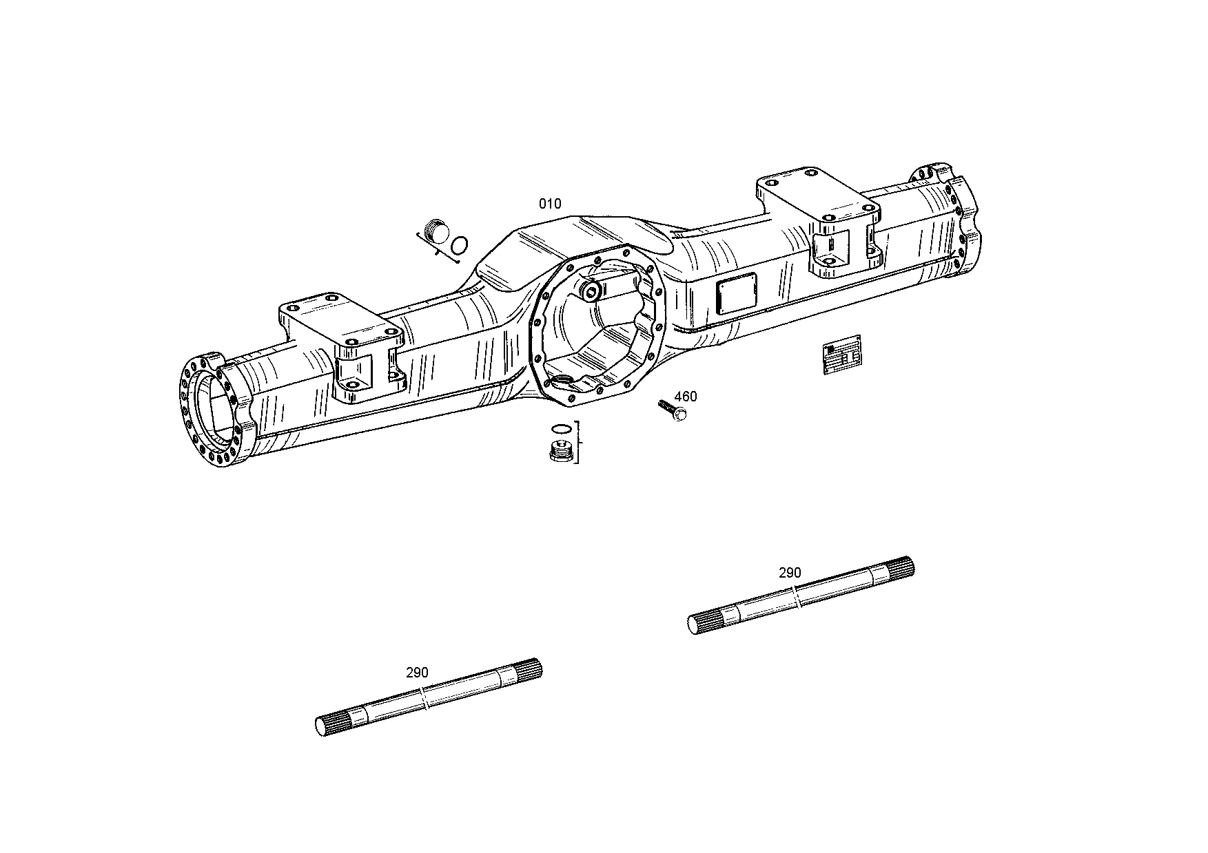 drawing for VOLVO 0052422500 - AXLE CASING (figure 1)