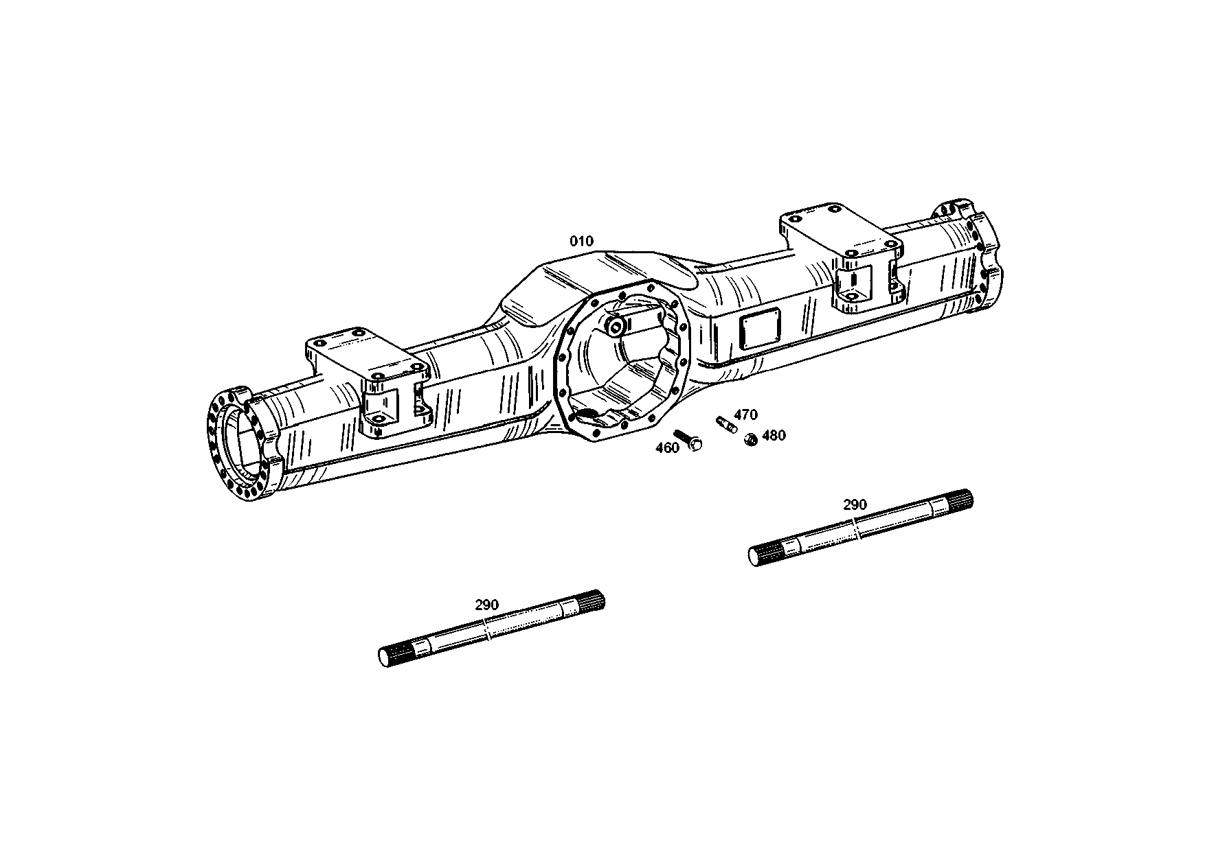 drawing for VOLVO 0052422500 - AXLE CASING (figure 2)