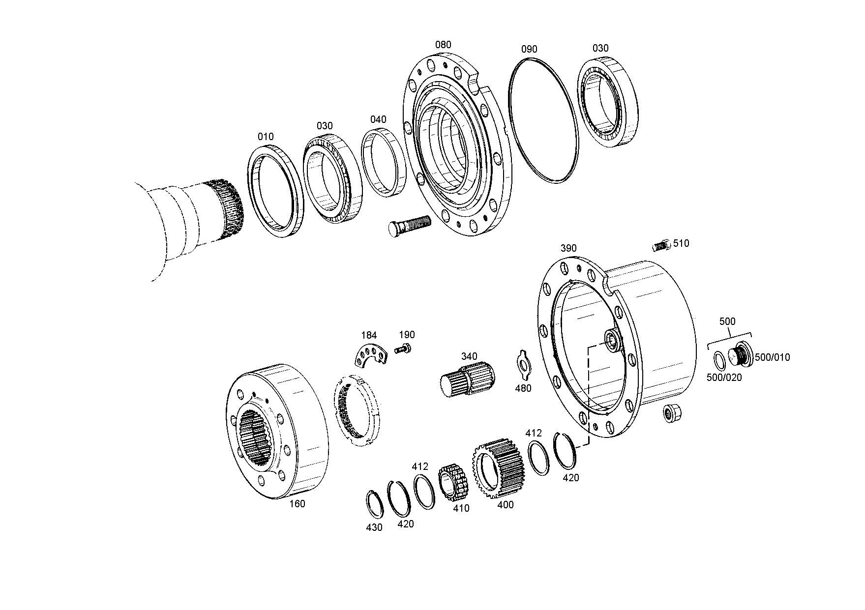 drawing for TEREX EQUIPMENT LIMITED 5904658216 - SUN GEAR SHAFT (figure 1)