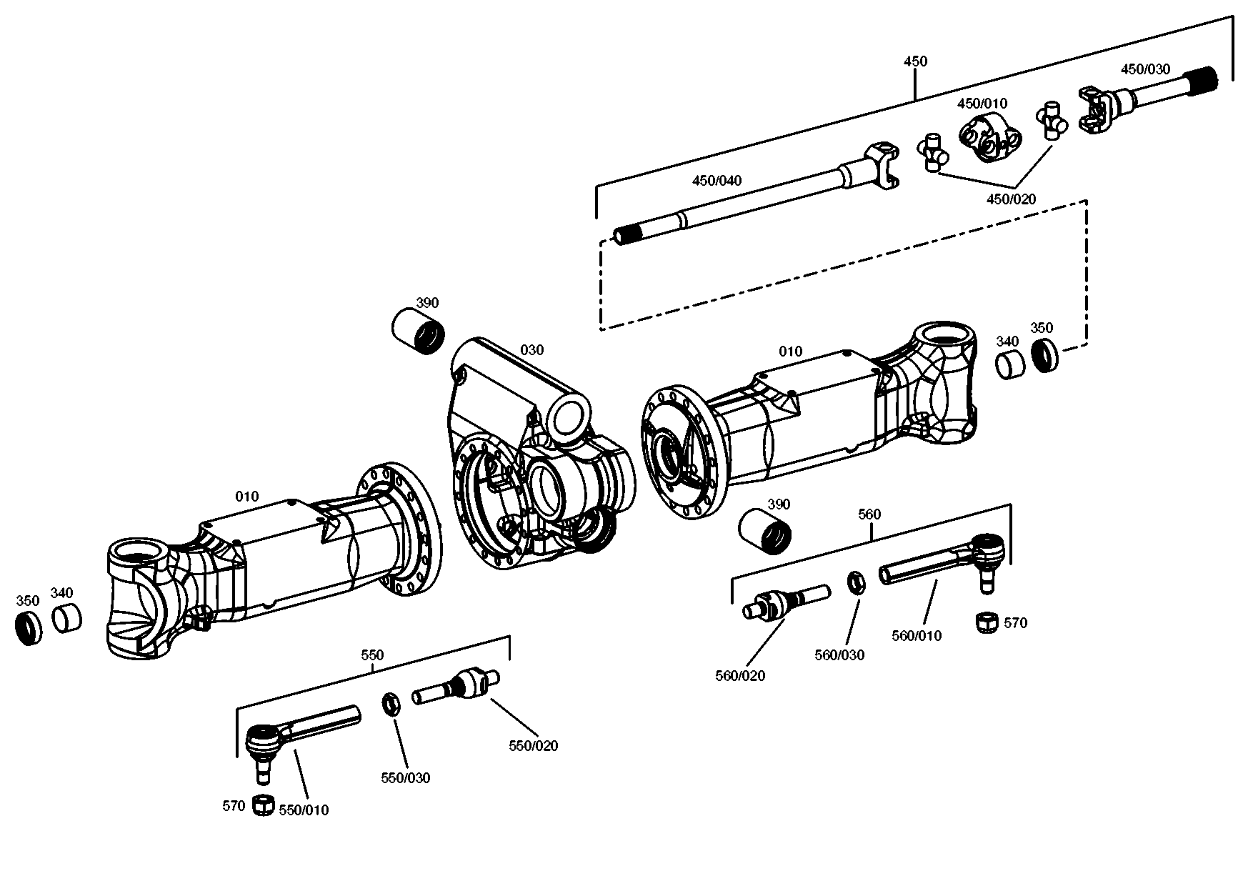drawing for SENNEBOGEN HYDRAULIKBAGGER GMBH 125361 - AXLE CASING (figure 1)