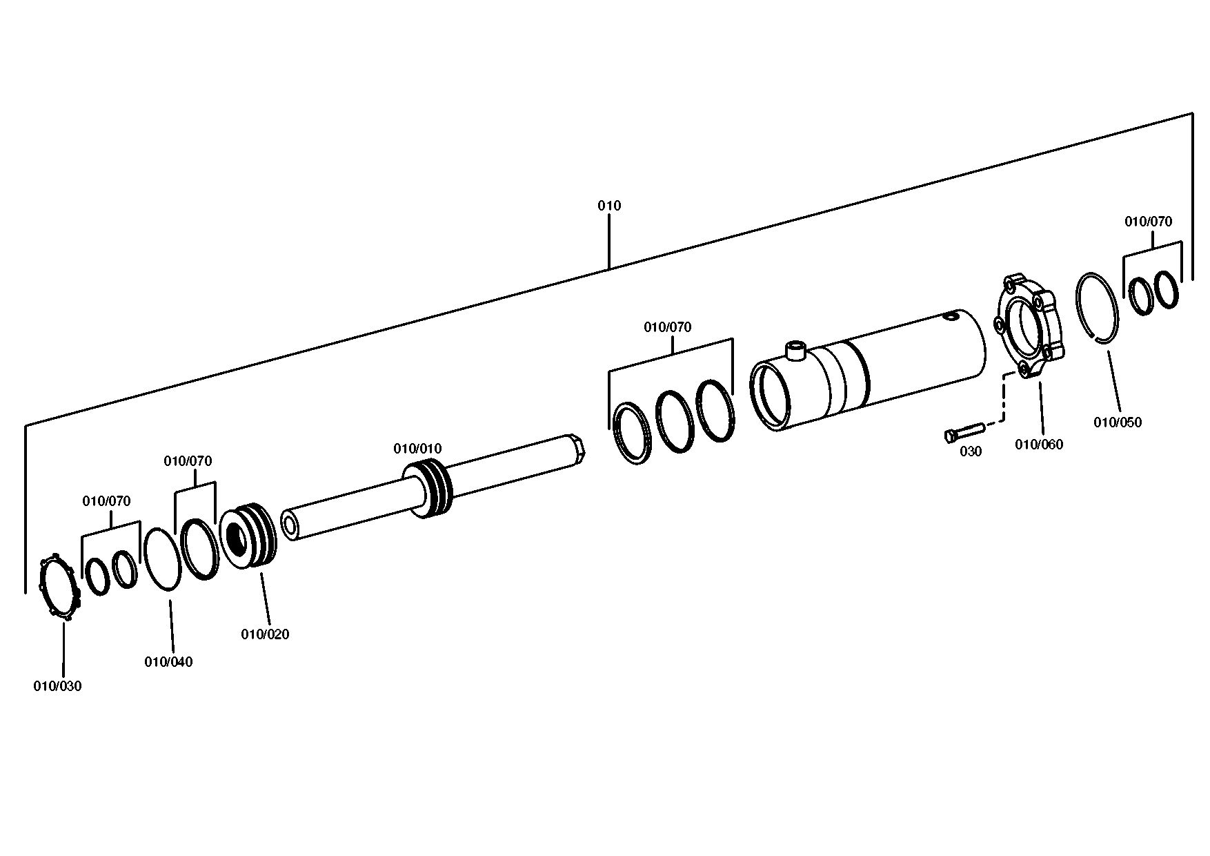 drawing for CNH NEW HOLLAND 84555182 - STEERING CYLINDER (figure 2)