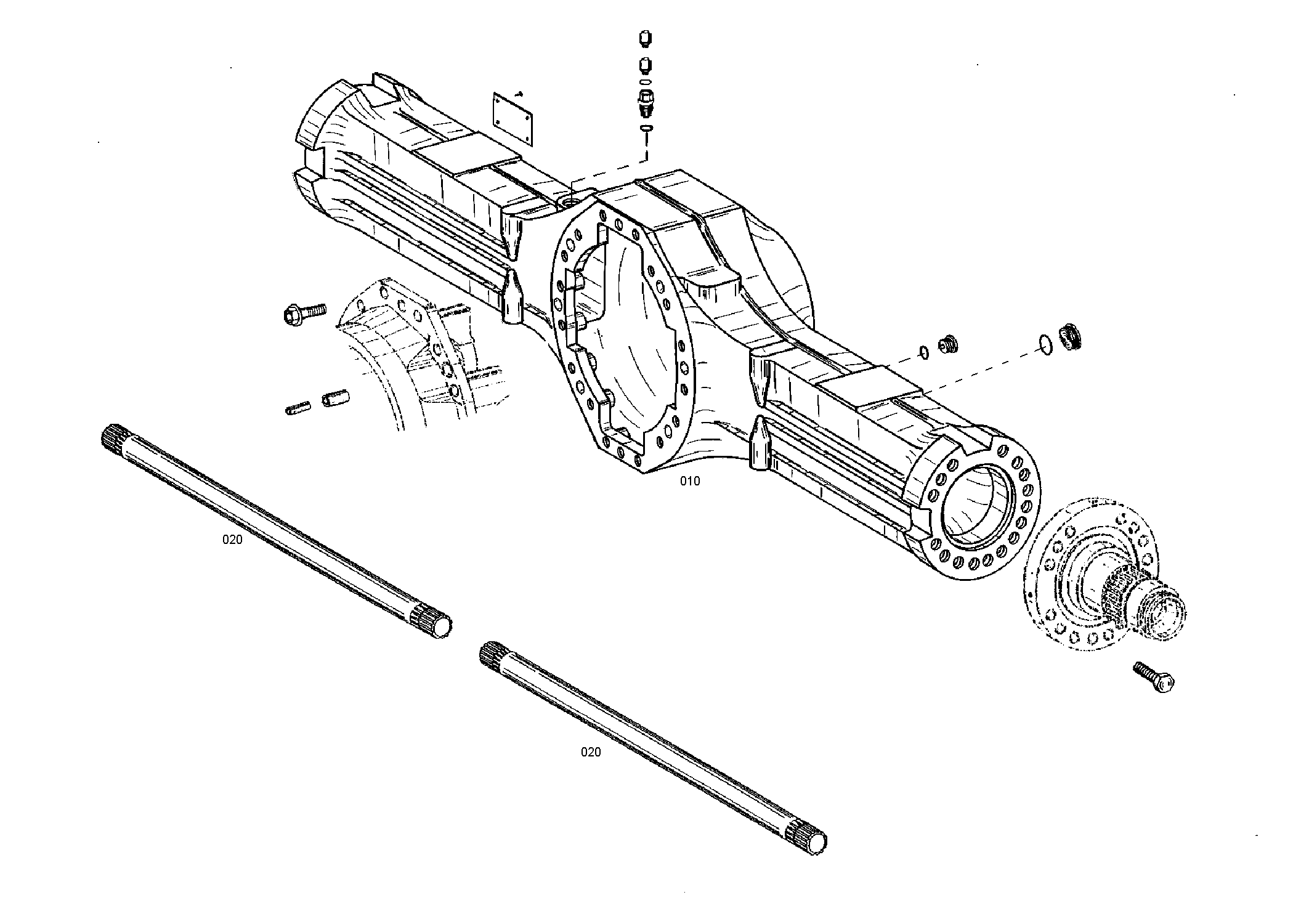 drawing for JCB 550/40053 - STUB SHAFT (figure 1)