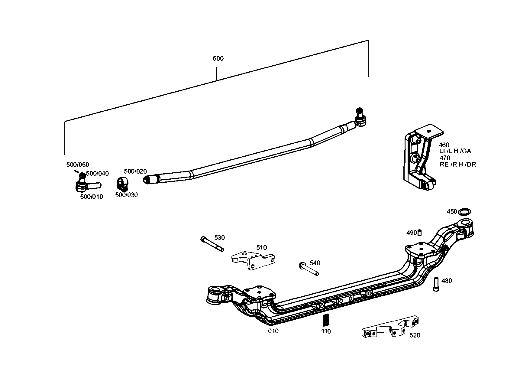 drawing for EVOBUS A0003900007 - TIE ROD (figure 1)