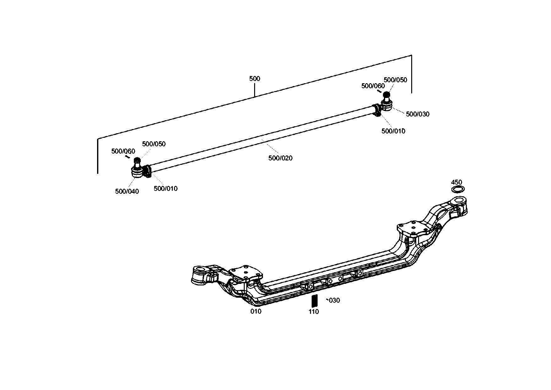 drawing for EVOBUS A6293300503 - TIE ROD (figure 3)