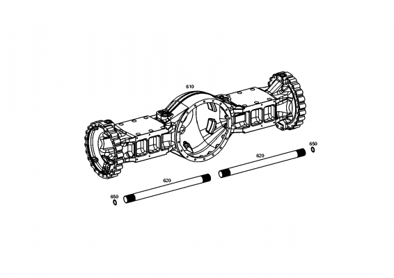 drawing for TEREX EQUIPMENT LIMITED 5904662204 - AXLE CASING (figure 2)