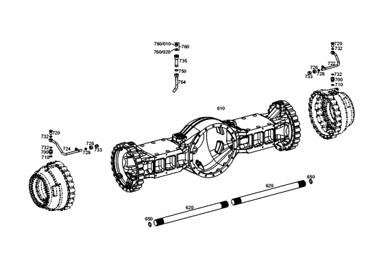 drawing for TEREX EQUIPMENT LIMITED 5904662204 - AXLE CASING (figure 4)