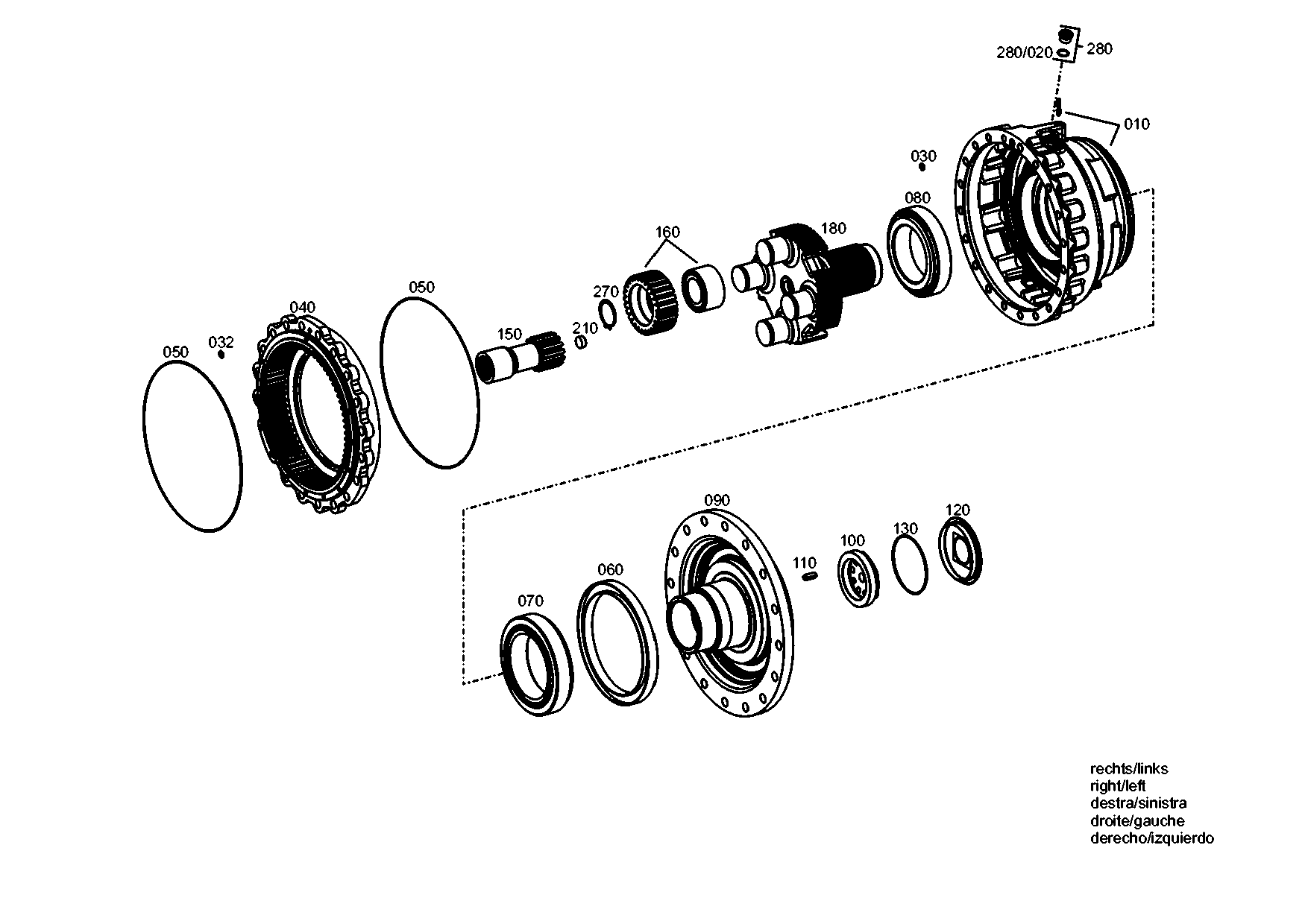 drawing for DOOSAN K9000344 - OUTPUT SHAFT (figure 1)