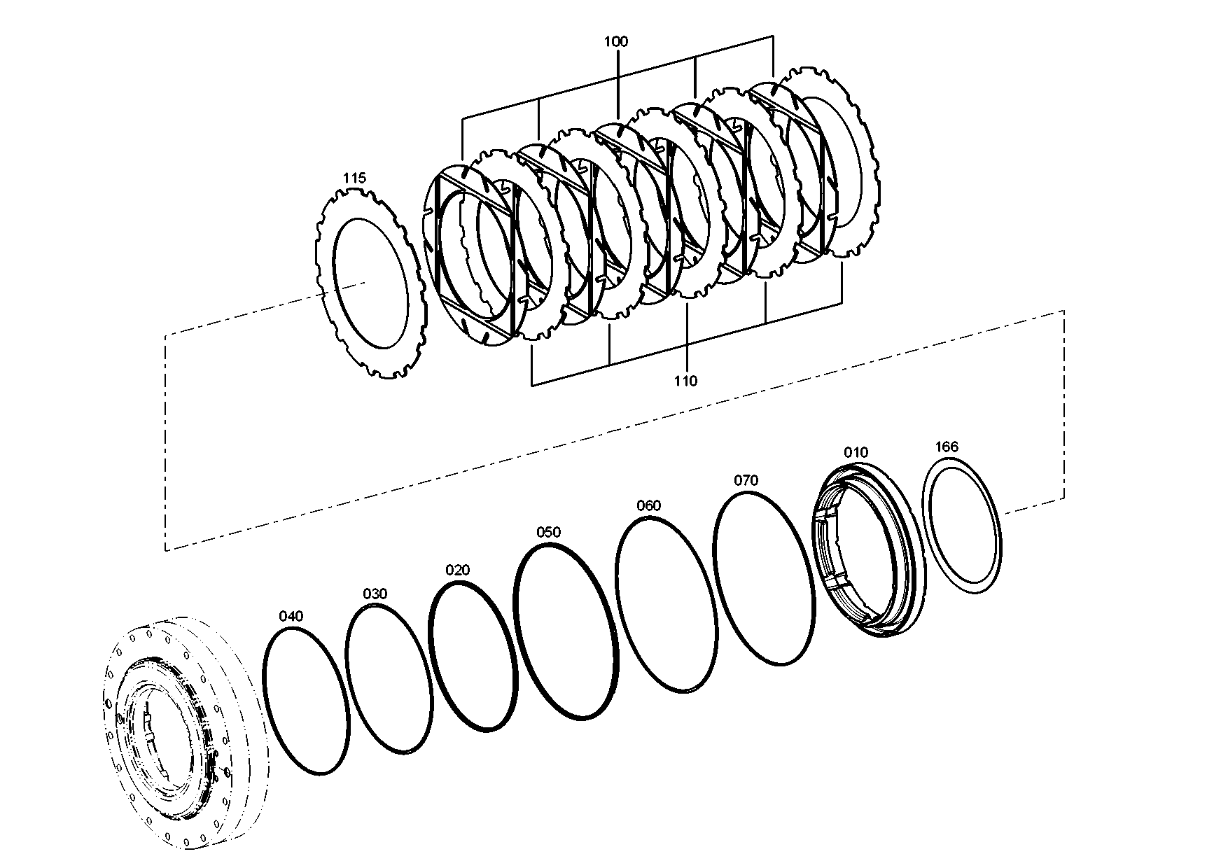 Technical drawing of ZF 0501215072 INNER CLUTCH DISK with dimensions and layout (figure 2)