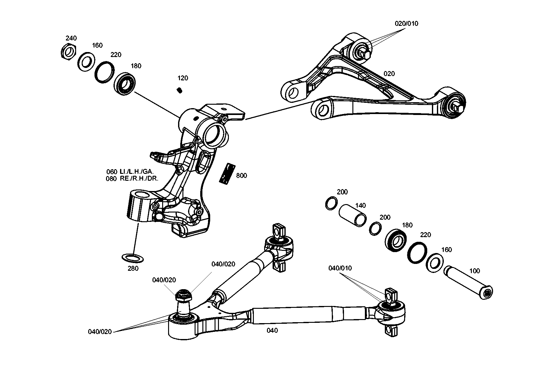 drawing for EVOBUS A0003320401 - STEERING KNUCKLE SUPPORT (figure 1)