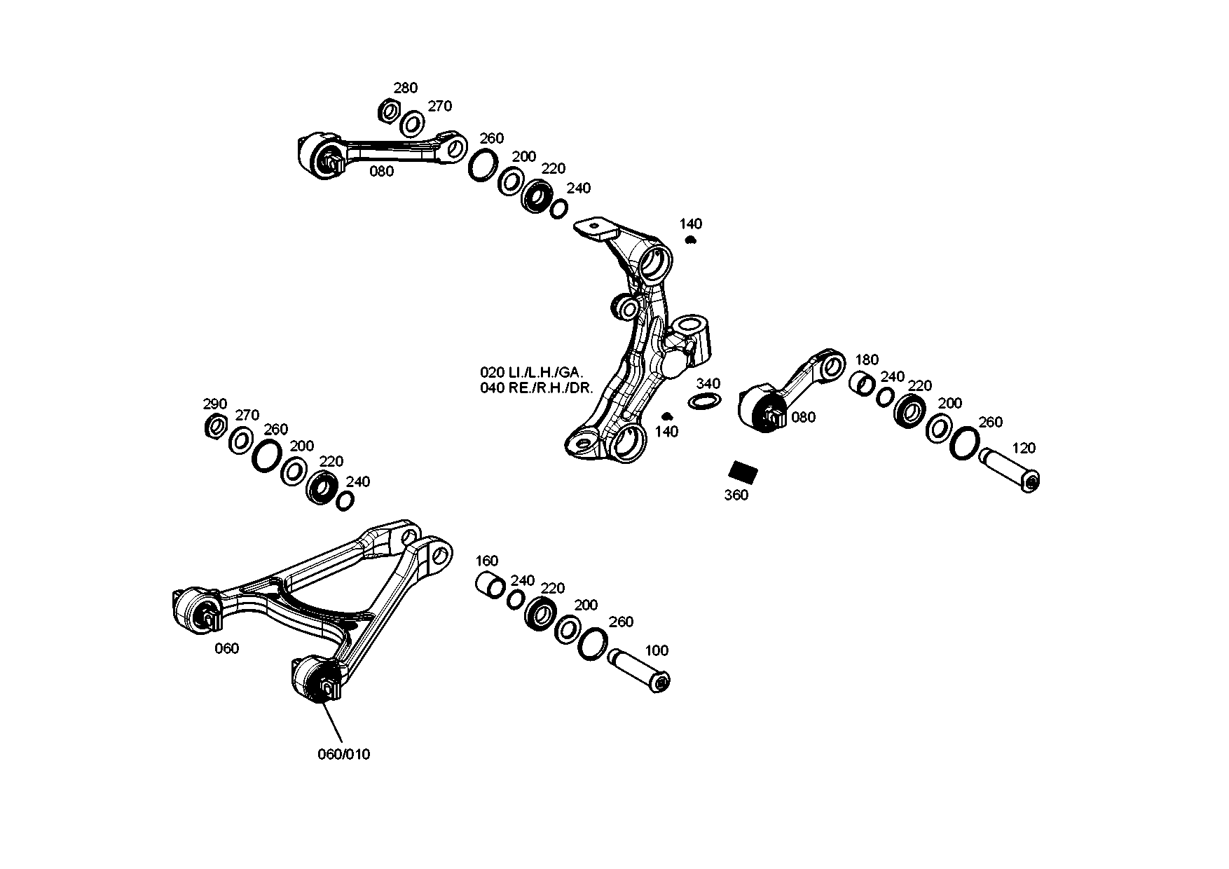 drawing for EVOBUS A0003300907 - CONTROL ARM (figure 1)