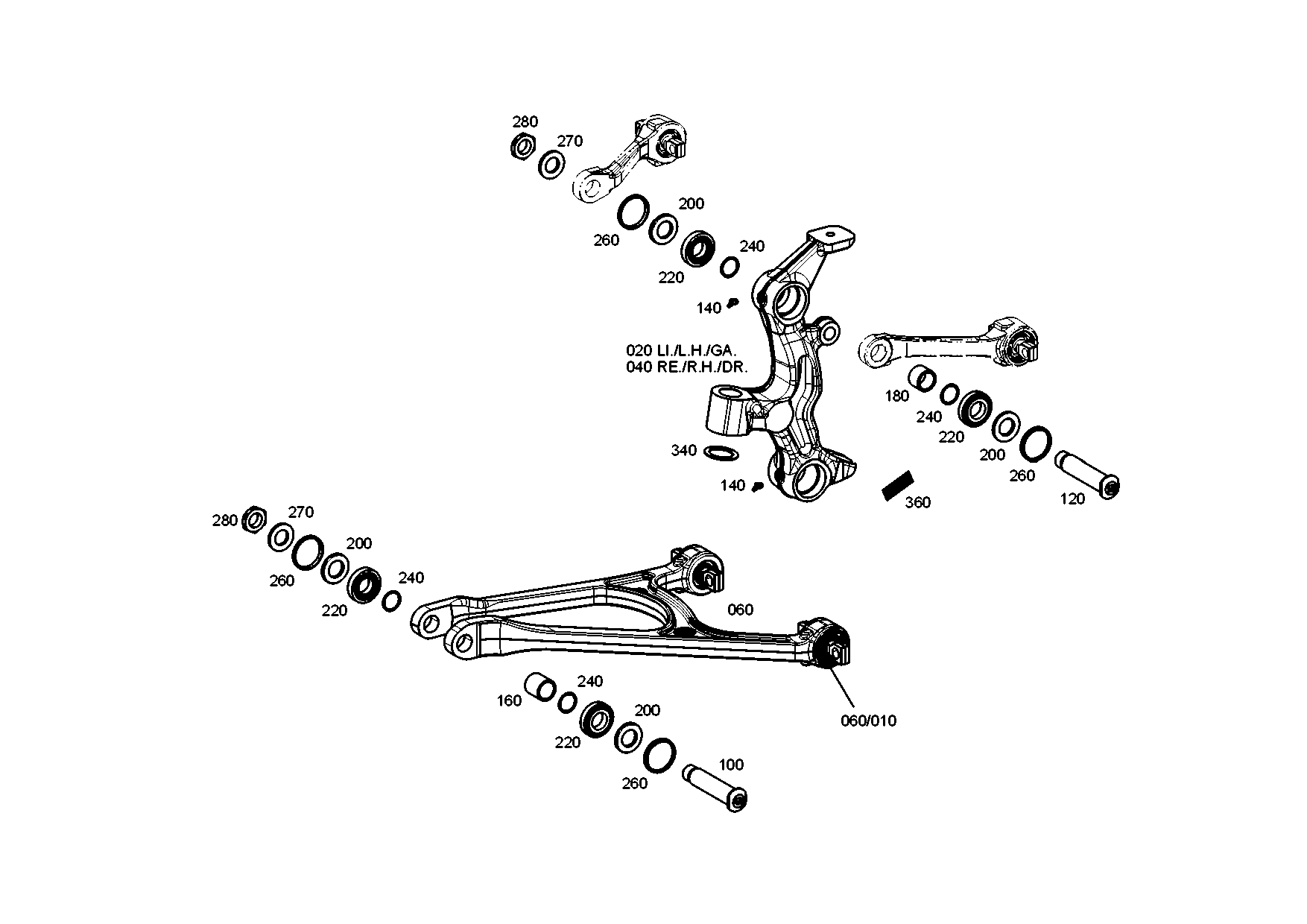 drawing for EVOBUS A0003300907 - CONTROL ARM (figure 3)