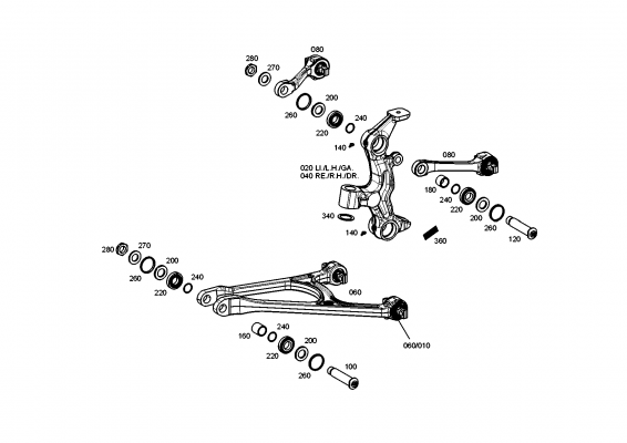 drawing for EVOBUS A0003300907 - CONTROL ARM (figure 4)