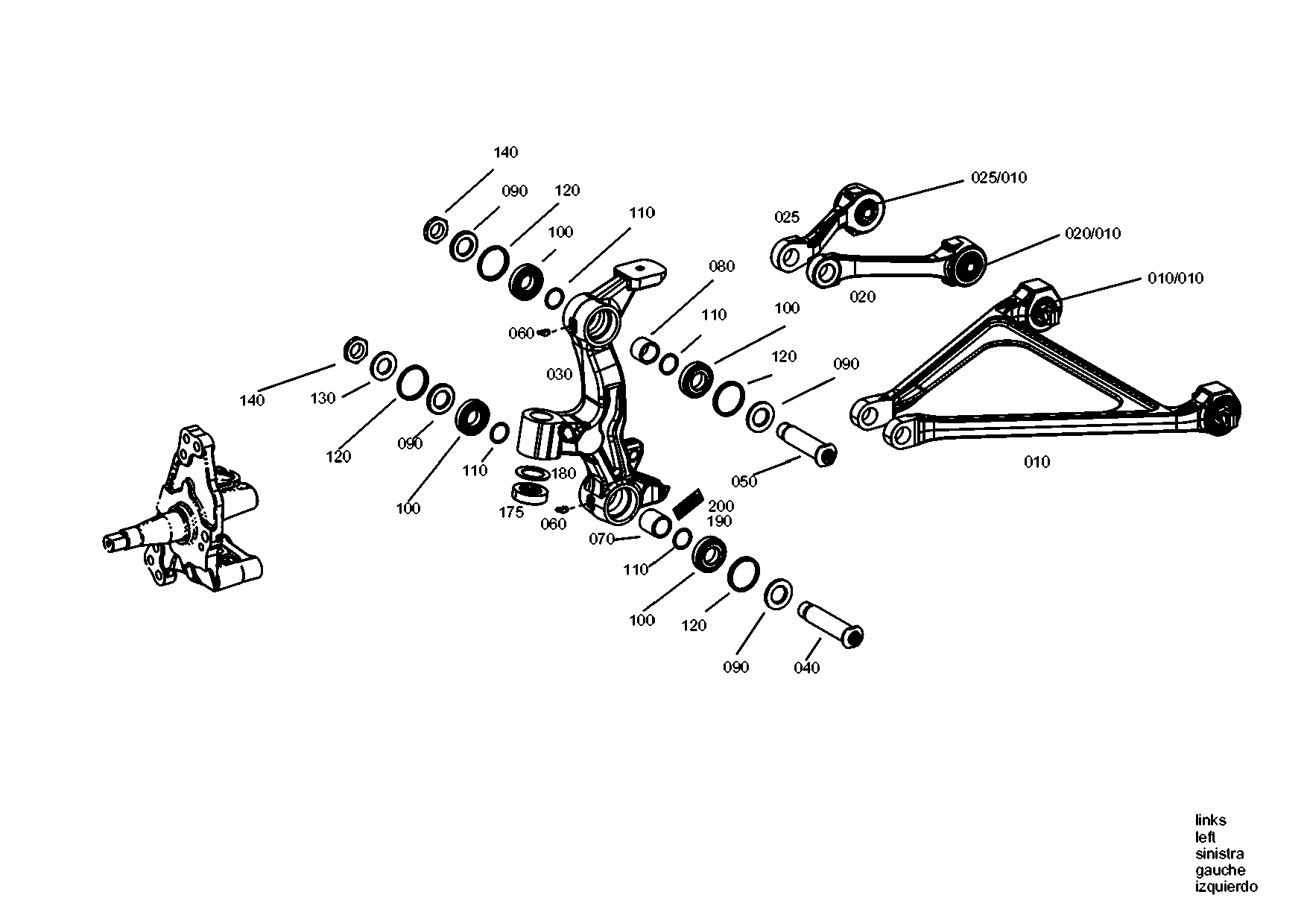 drawing for ZF Countries 055345007622 - CONTROL ARM (figure 1)