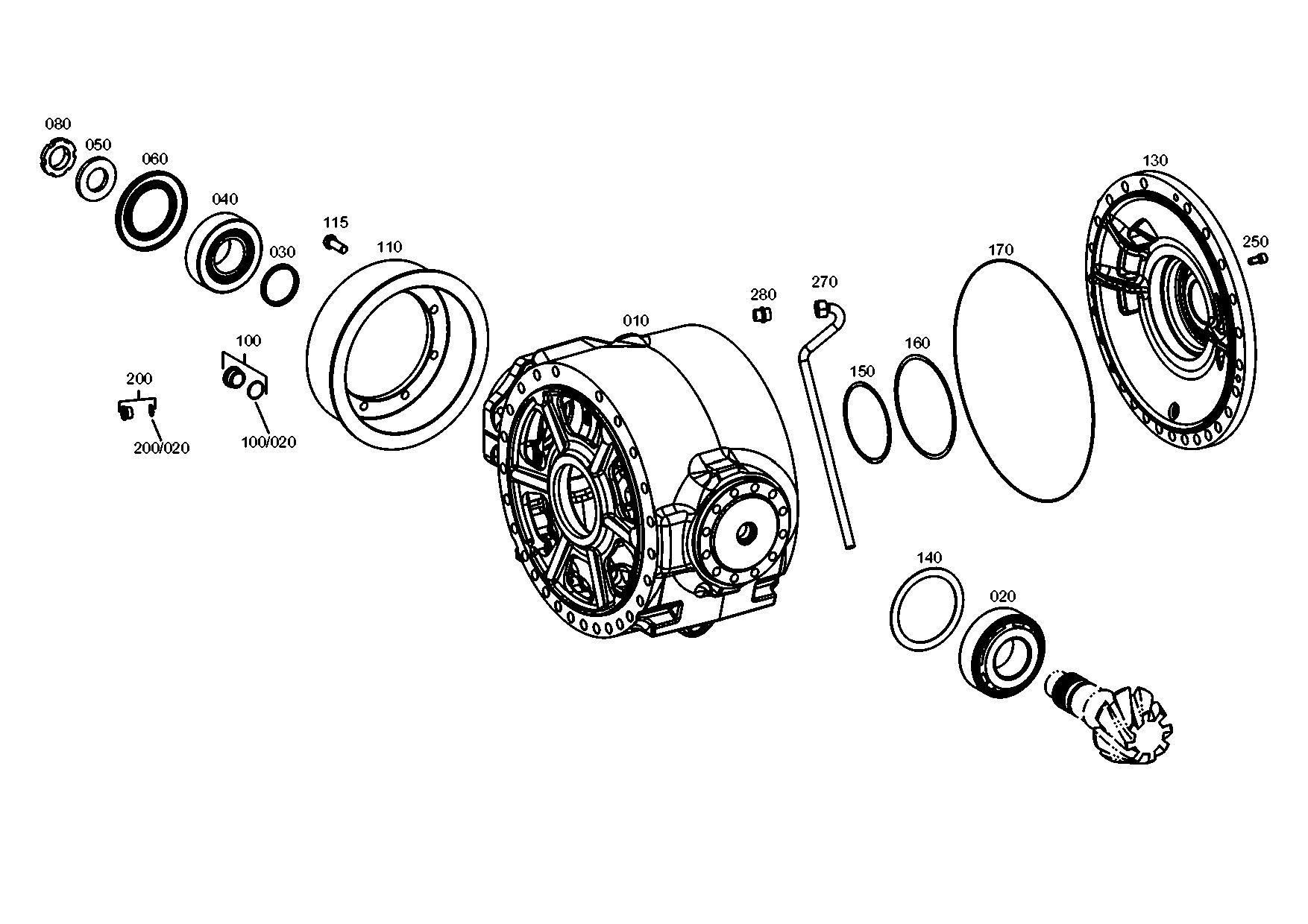 drawing for JOHN DEERE T300437 - AXLE DRIVE HOUSING (figure 1)