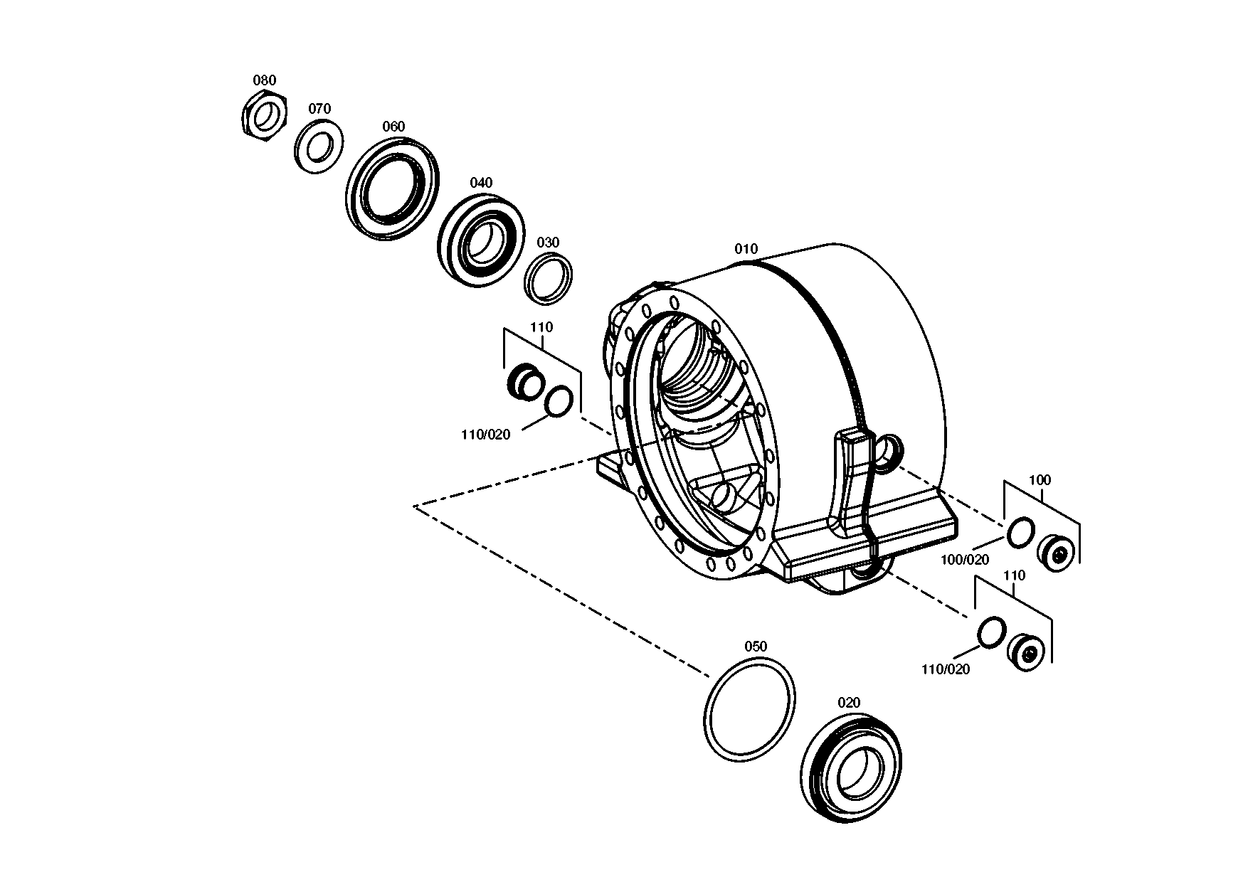 drawing for CNH NEW HOLLAND 84525576 - AXLE DRIVE HOUSING (figure 4)