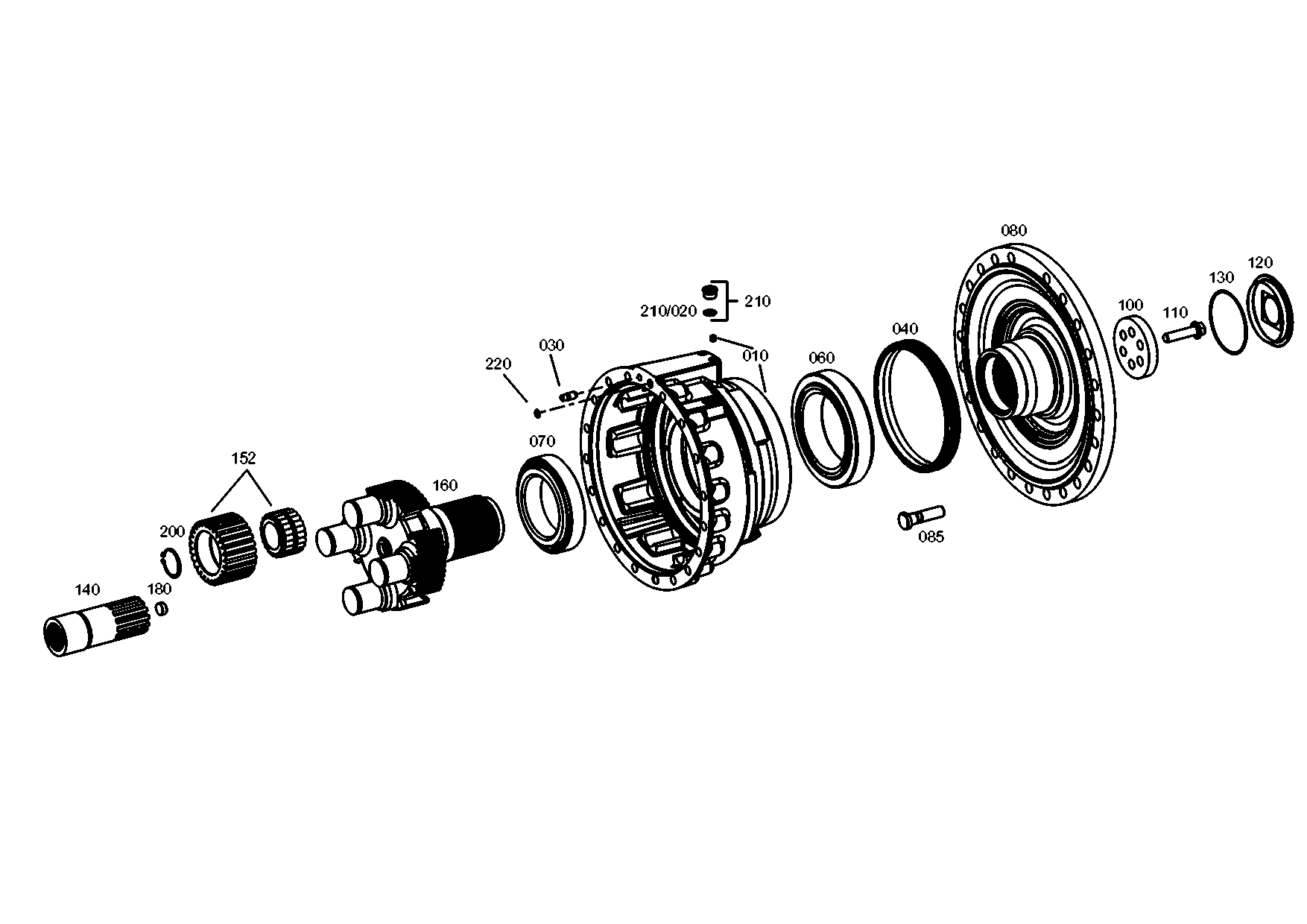 drawing for Hyundai Construction Equipment 4472-239-209 - BRAKE HOUSING (figure 2)