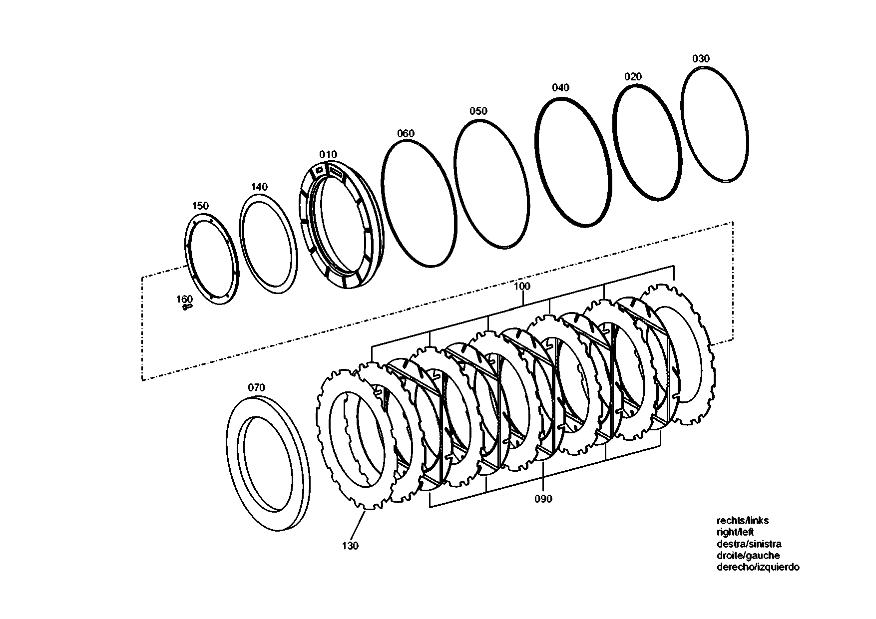 drawing for DOOSAN 130107-00038 - OUTER CLUTCH DISC (figure 1)