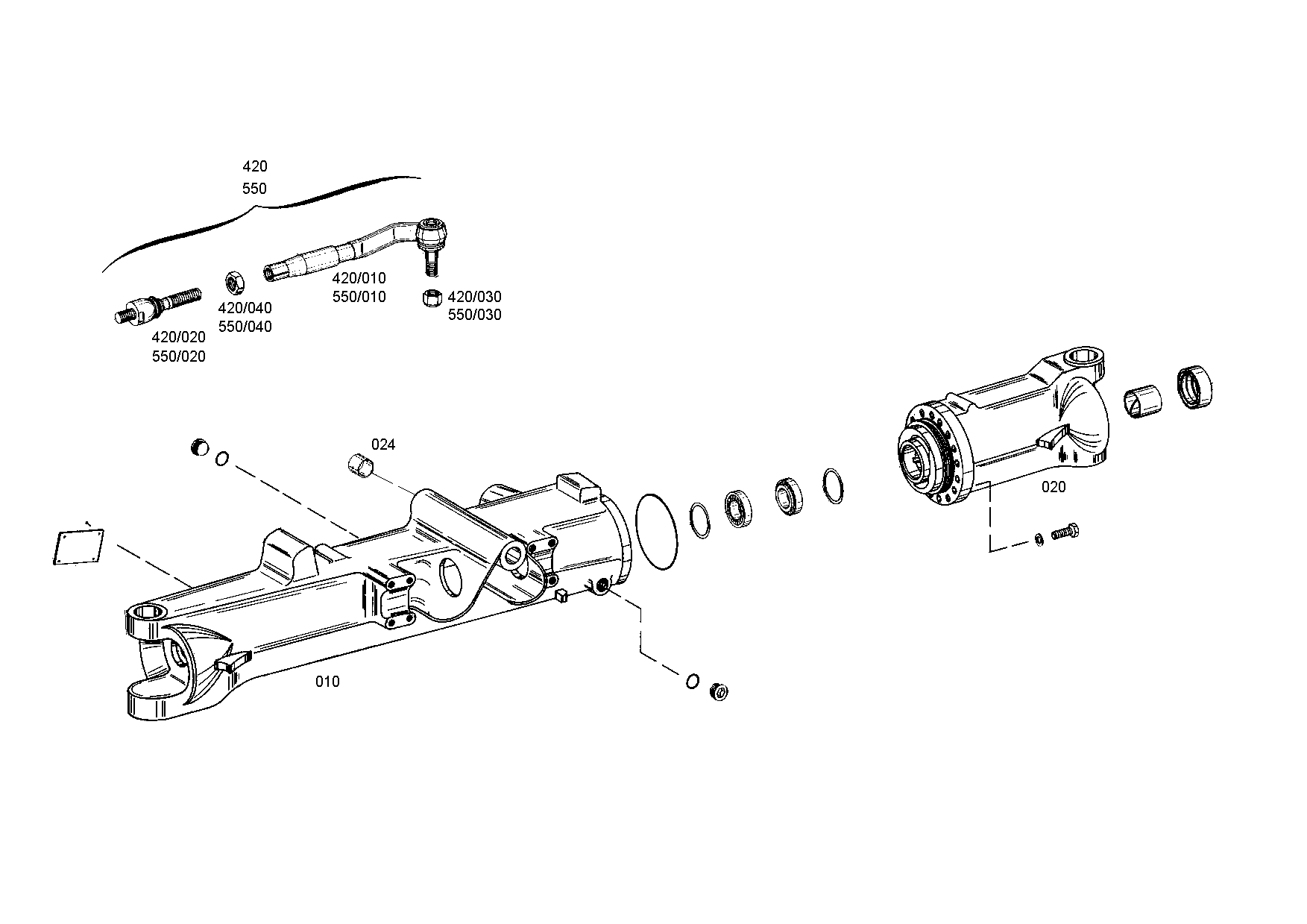 drawing for JOHN DEERE AT309303 - TIE ROD (figure 1)