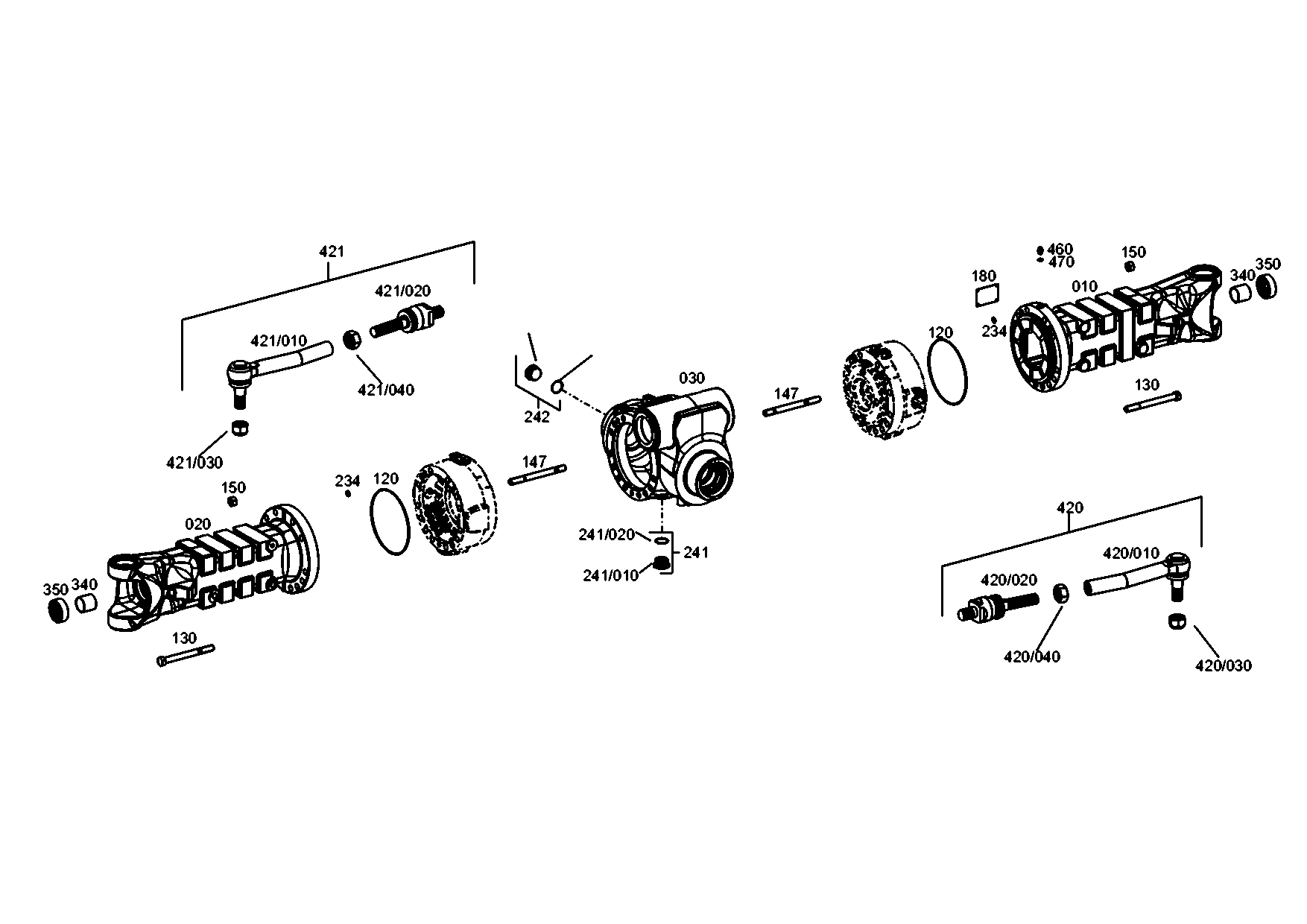 drawing for JOHN DEERE Z77221 - AXLE DR.HOUSING (figure 1)