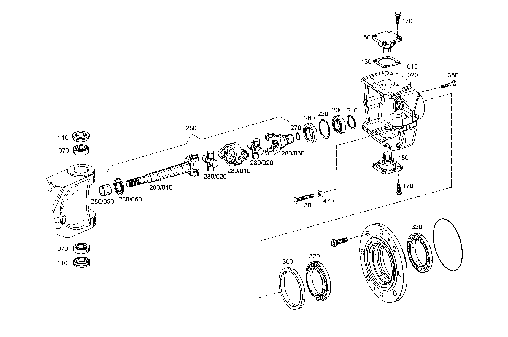 drawing for JOHN DEERE AL110925 - D.UNIVERS.SHAFT (figure 1)