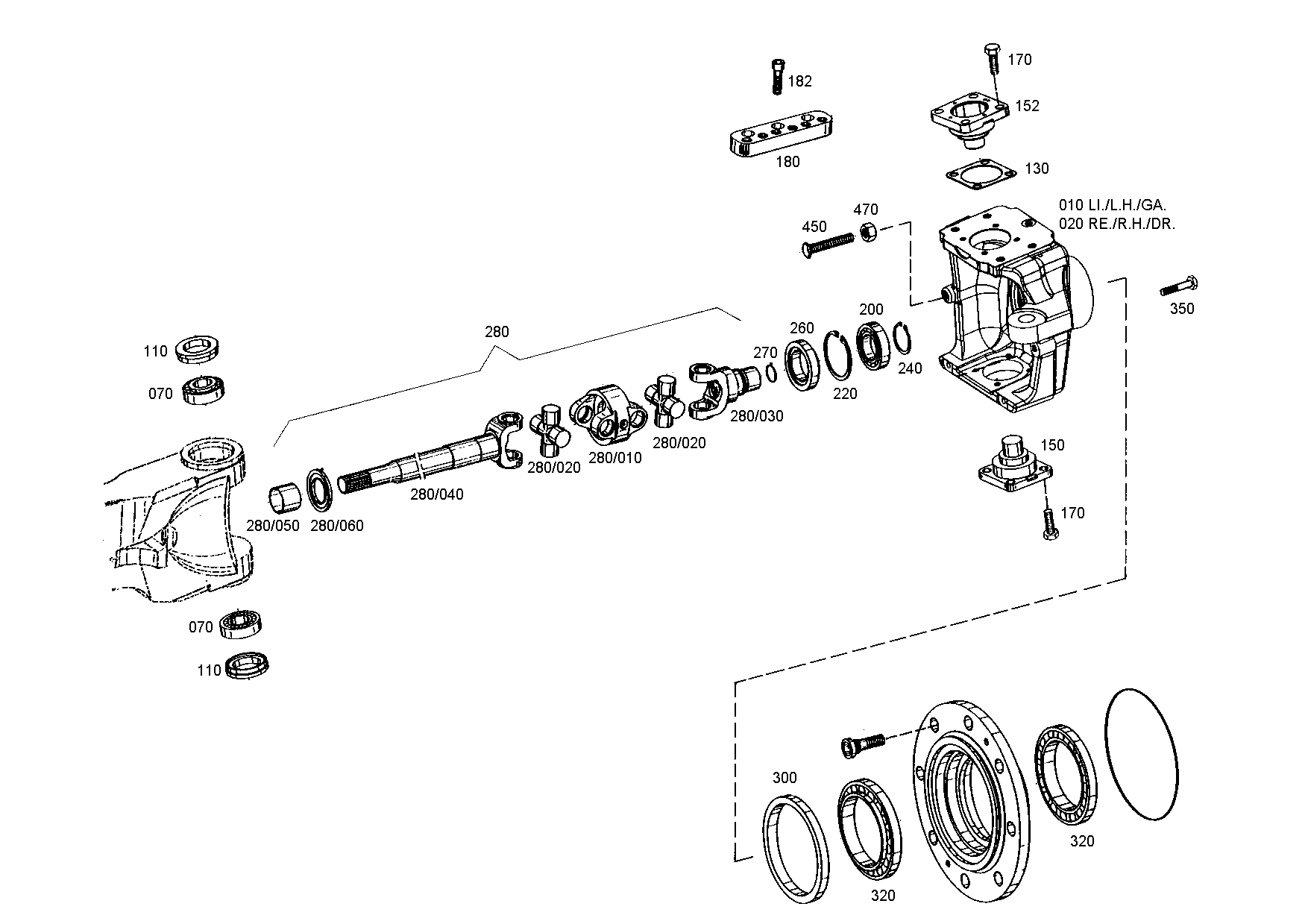 drawing for AGCO F409301020020 - FORK SHAFT (figure 1)