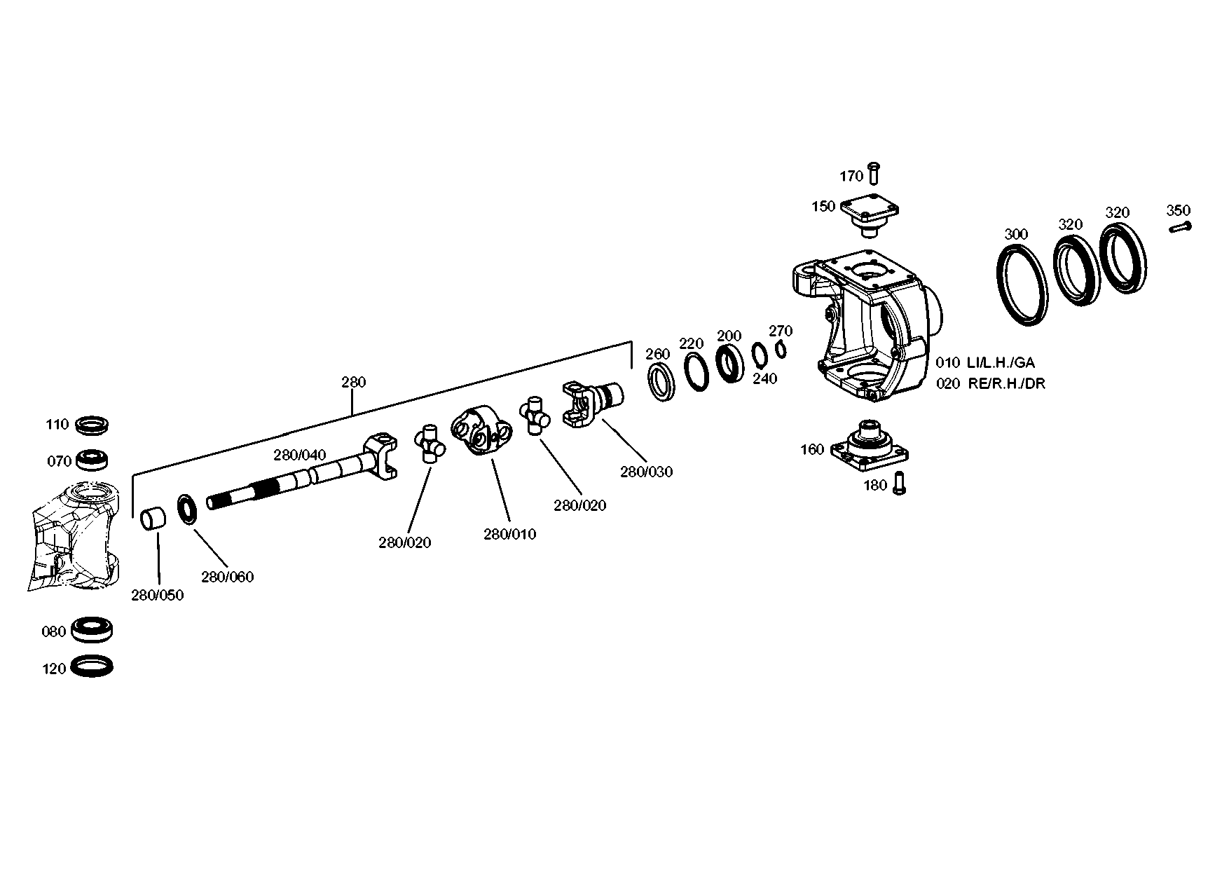 drawing for JOHN DEERE Z78539 - JOINT FORK (figure 5)