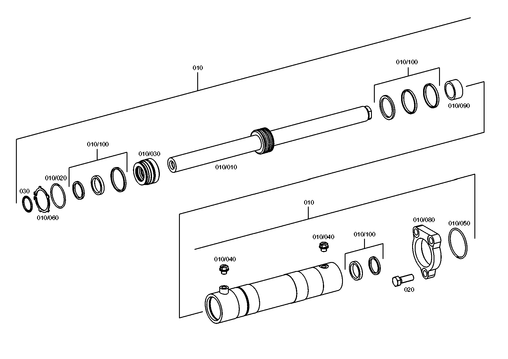 drawing for CATERPILLAR INC. 482-6752 - STEERING CYLINDER (figure 1)