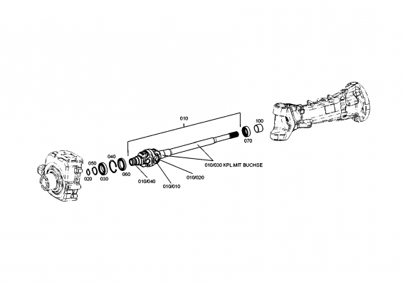 drawing for AGCO F743300020550 - D.UNIVERS.SHAFT (figure 1)