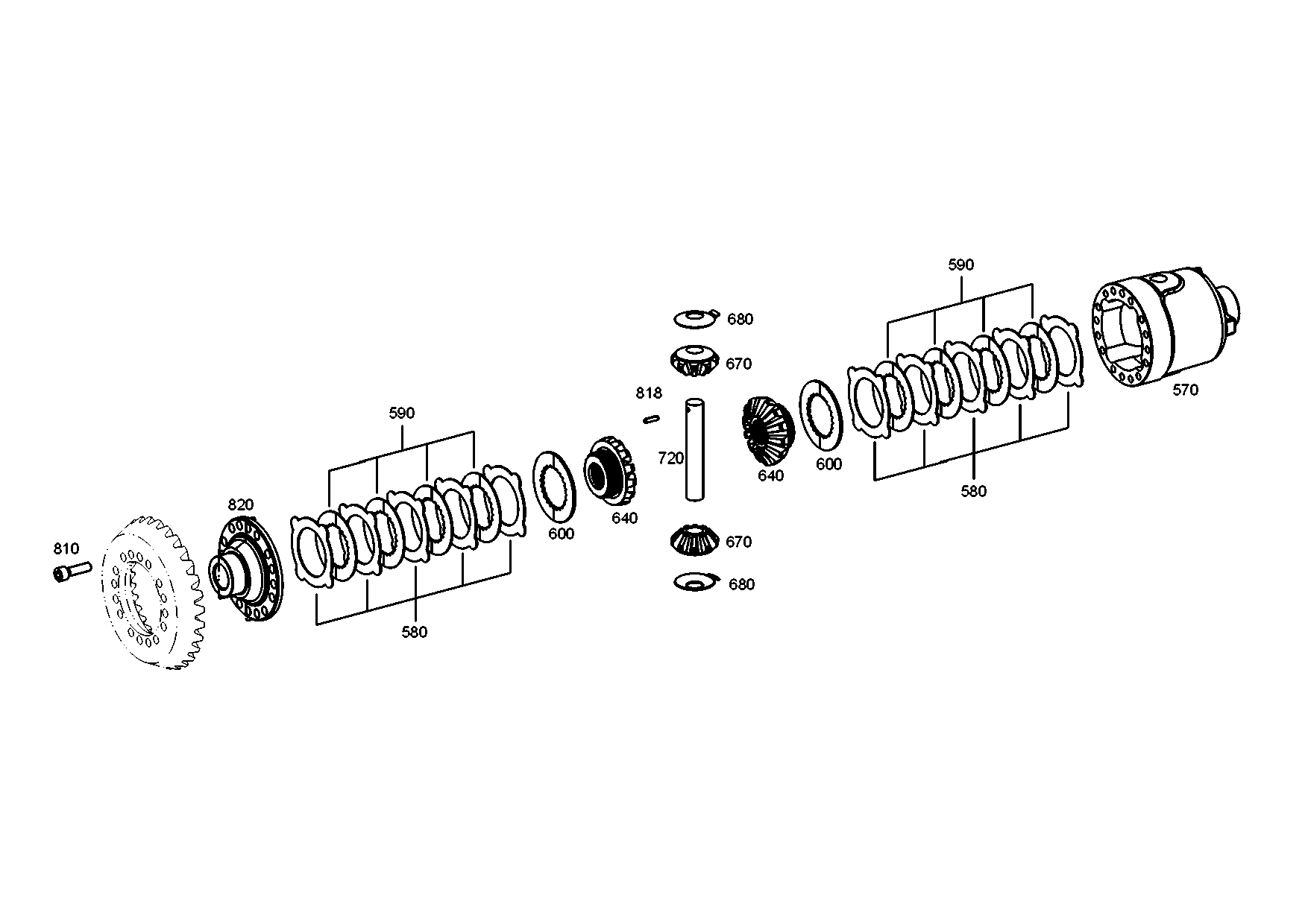 drawing for JOHN DEERE T229084 - DIFF.AXLE (figure 1)