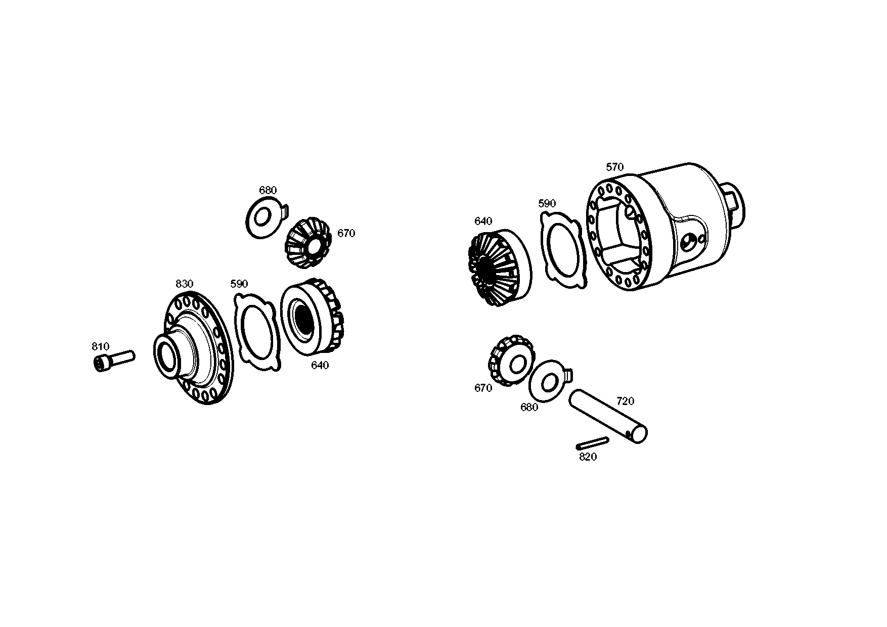 drawing for SCHAEFFER 070-690-353 - DIFF.AXLE (figure 2)