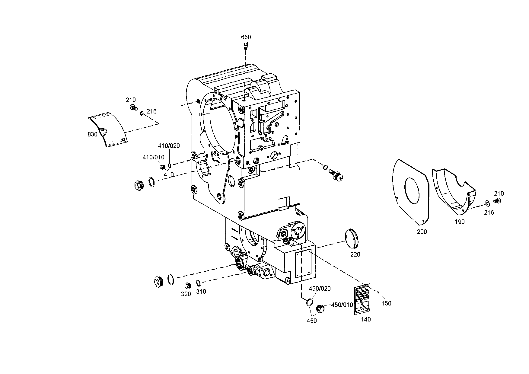 drawing for CNH NEW HOLLAND 183745A1 - GEARBOX HOUSING (figure 1)