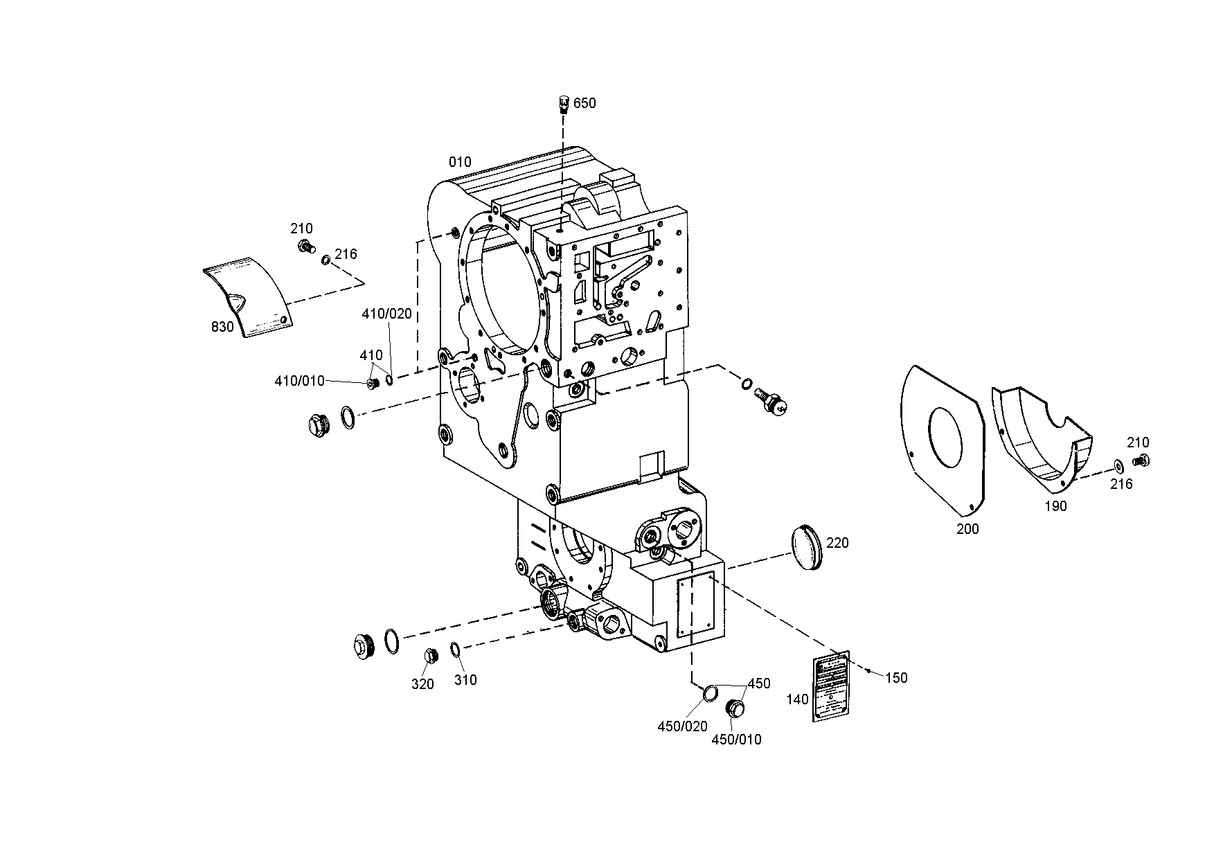 drawing for CNH NEW HOLLAND 183745A1 - GEARBOX HOUSING (figure 2)