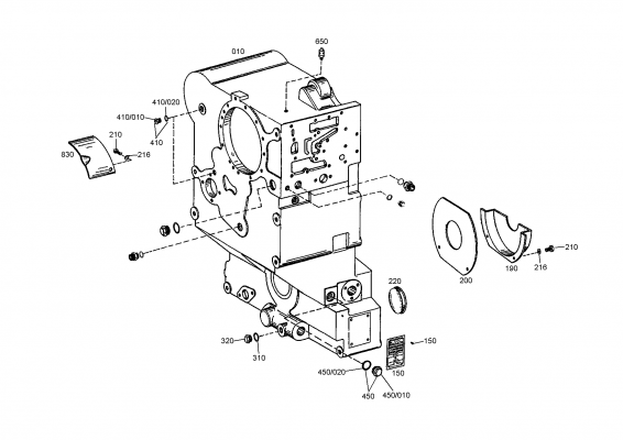 drawing for CNH NEW HOLLAND 183745A1 - GEARBOX HOUSING (figure 4)