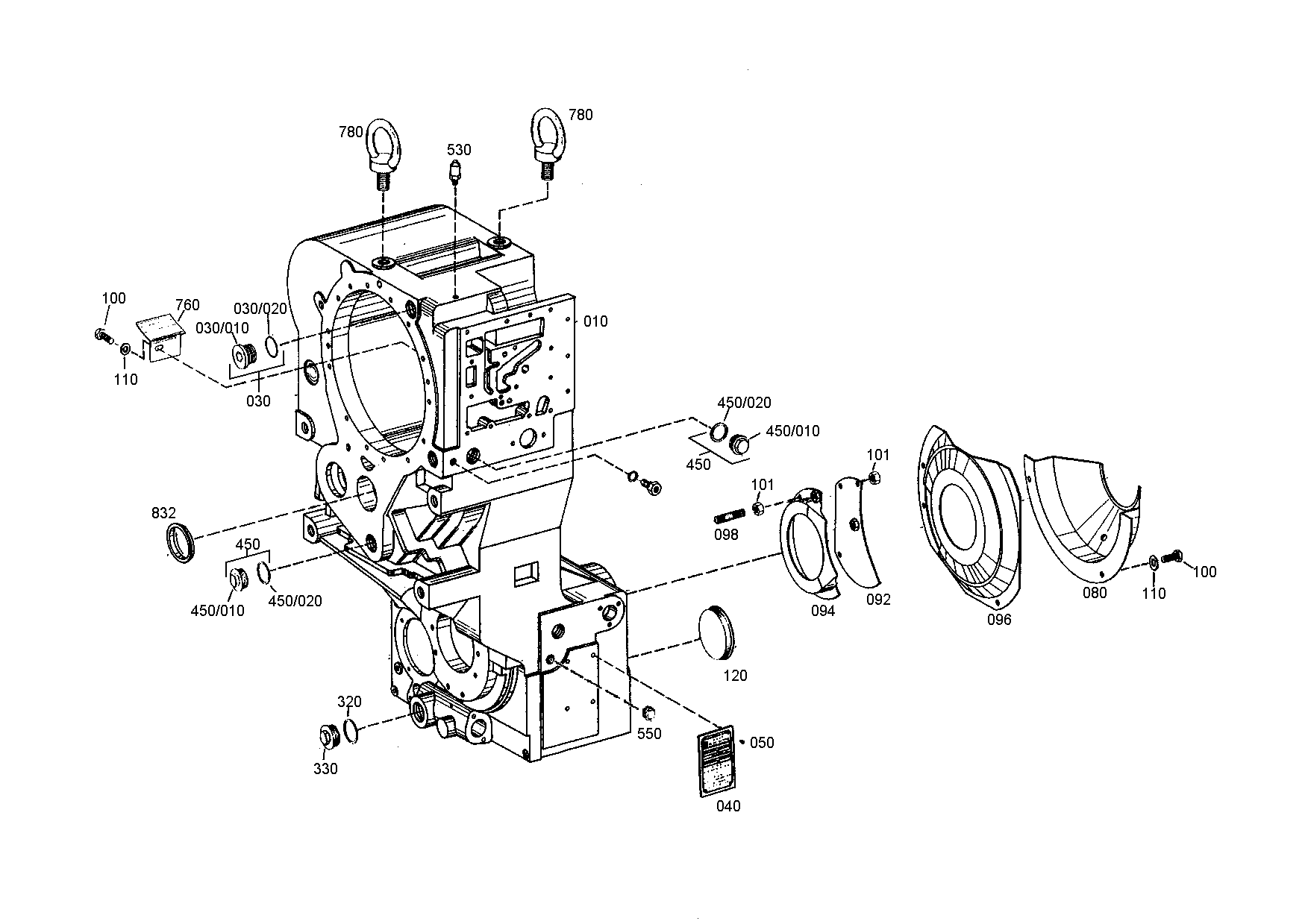 drawing for DOOSAN 252534 - GEARBOX HOUSING (figure 1)