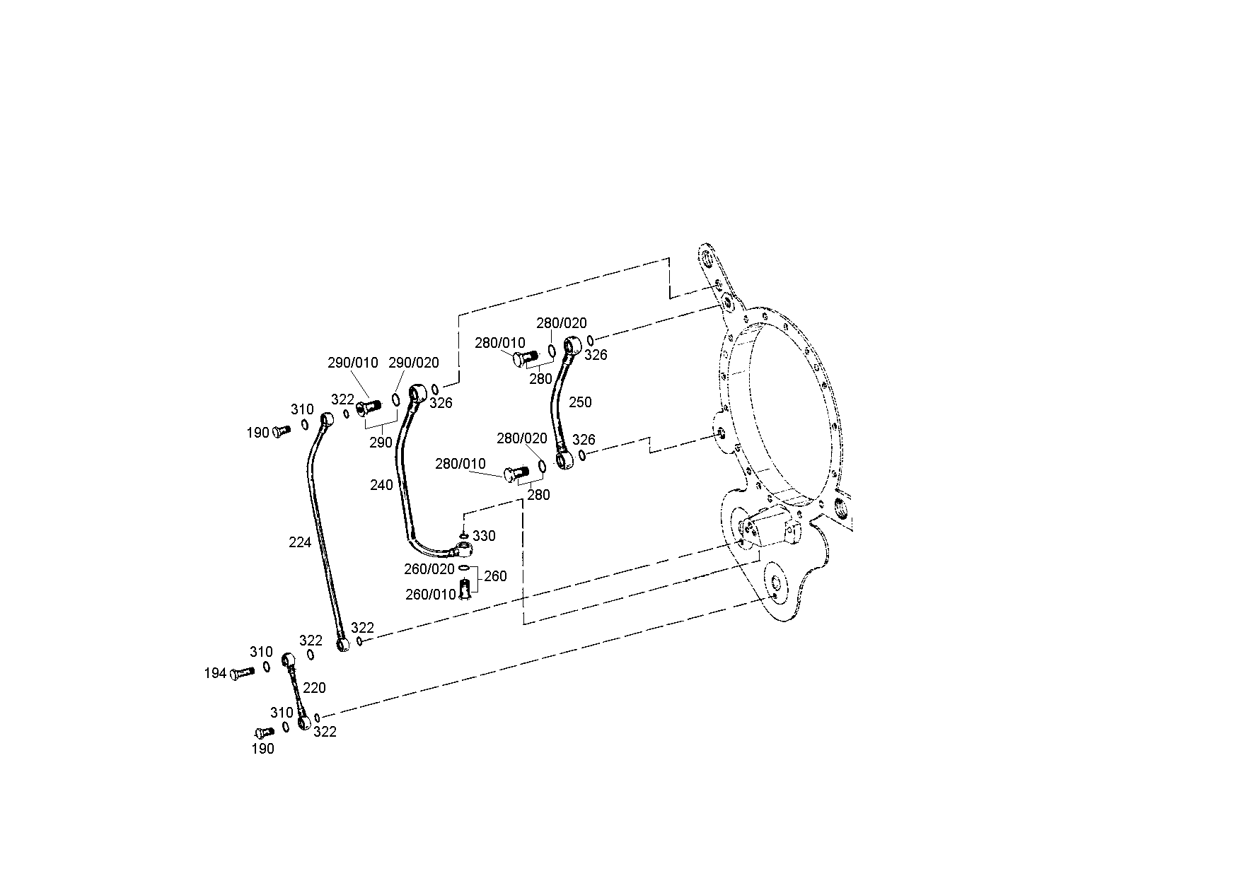 drawing for LIEBHERR GMBH 0731 - HOSE PIPE (figure 1)