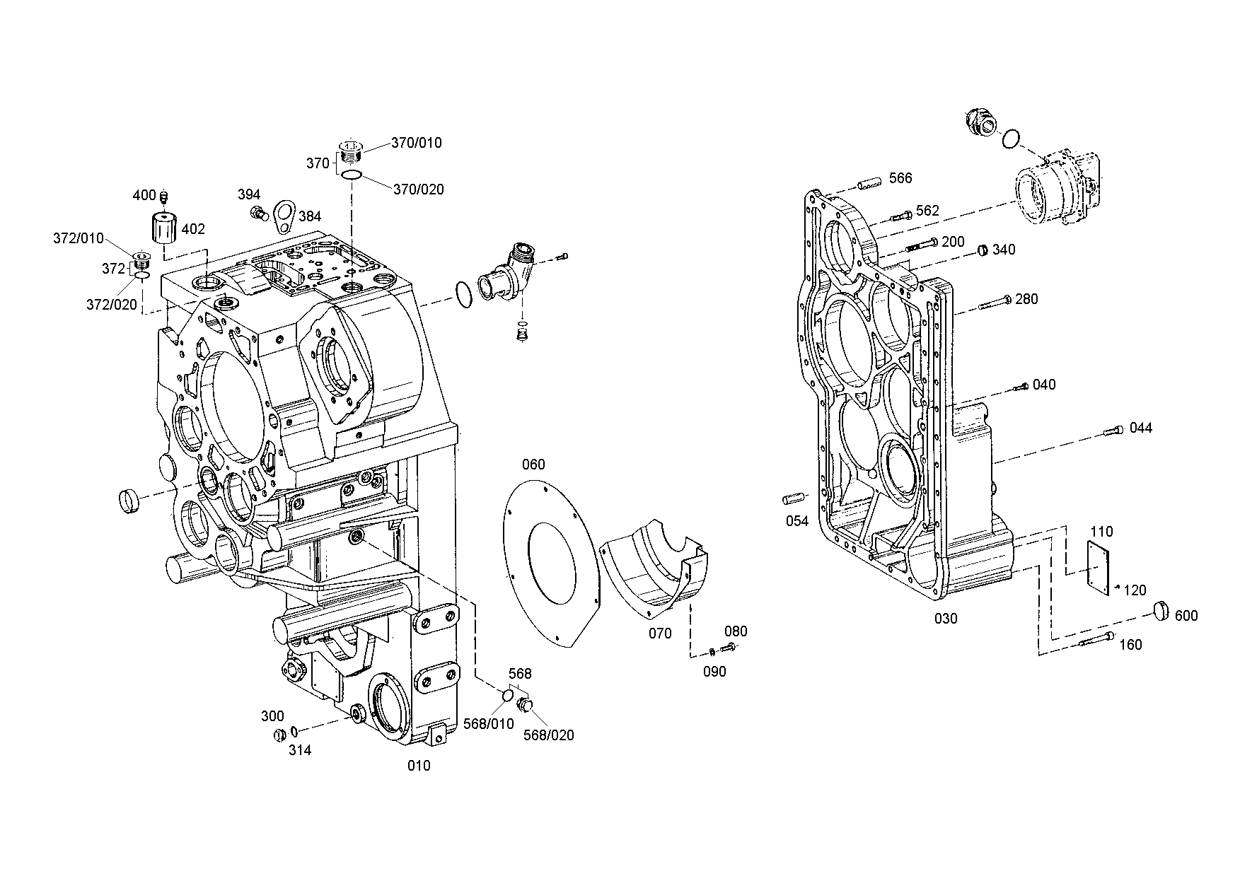 drawing for JOHN DEERE T171605 - HOUSING (figure 1)